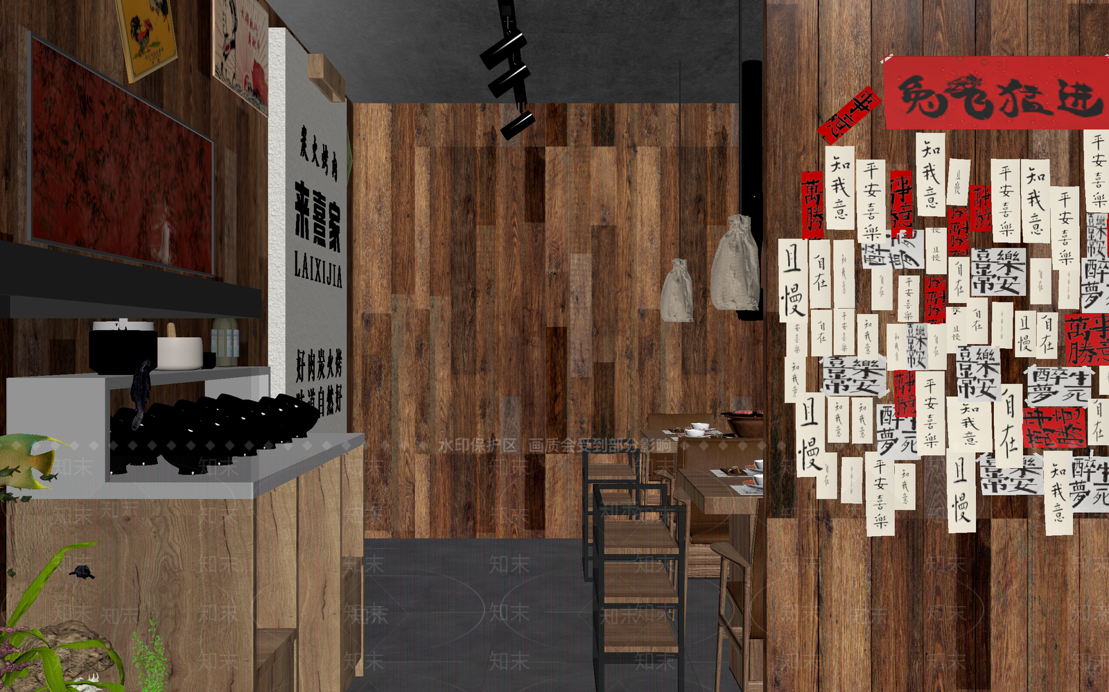 日式火锅店3D模型下载【ID:1214159199】