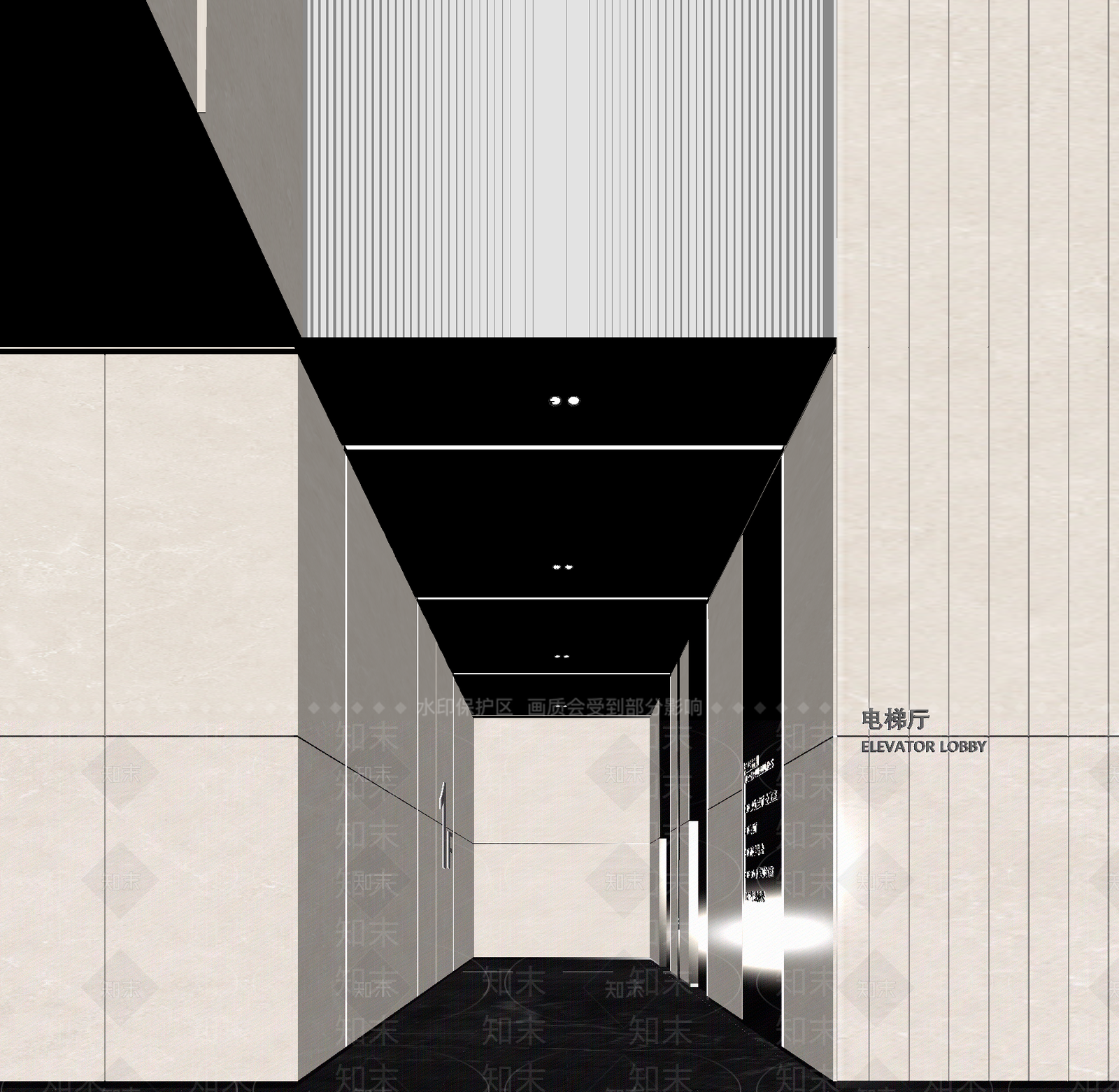 现代电梯间3D模型下载【ID:1214100010】