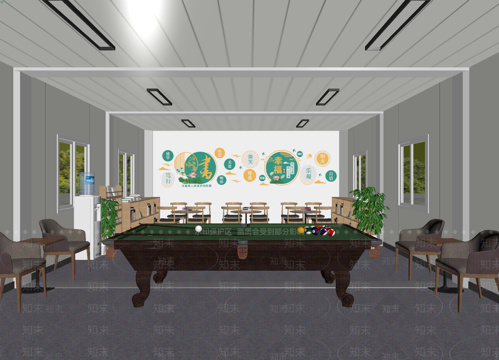 台球室3D模型下载【ID:1214012735】