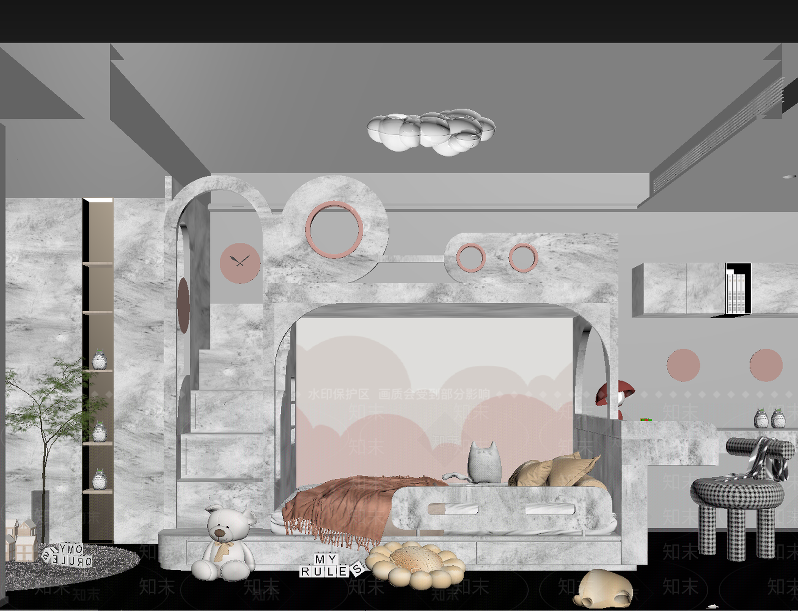 现代儿童娱乐室3D模型下载【ID:1213888983】