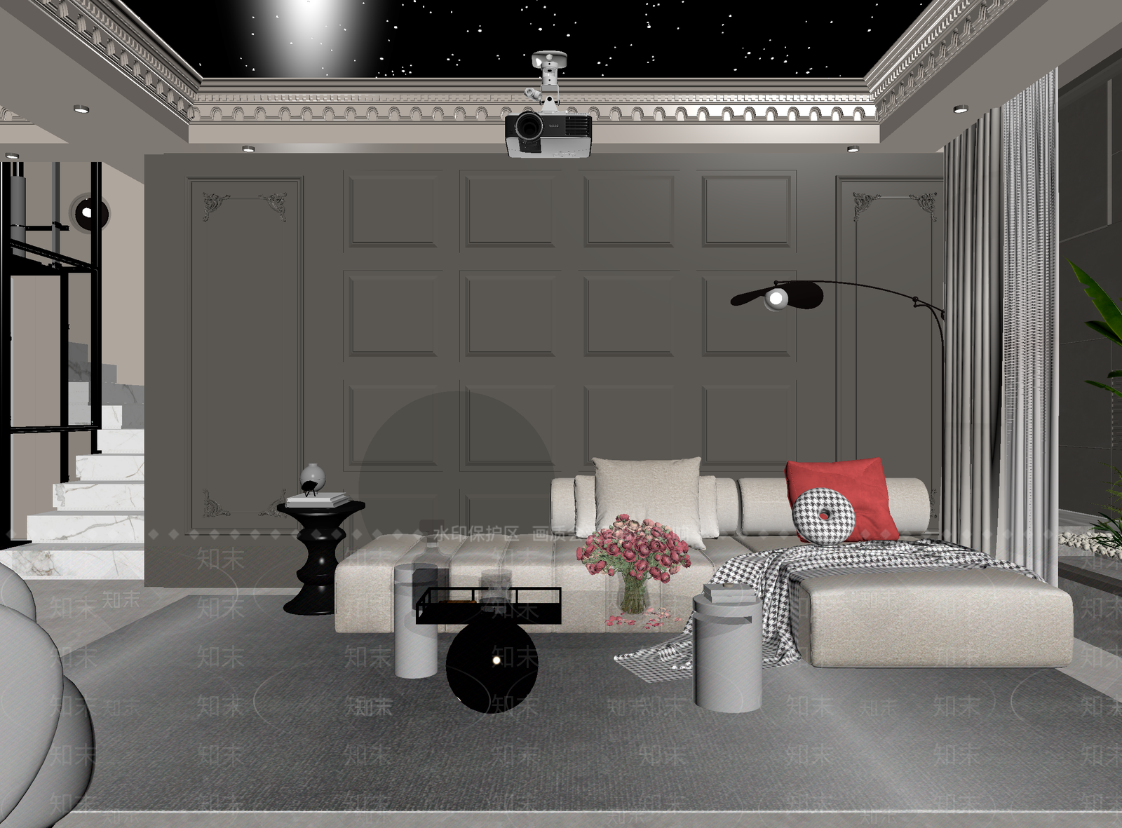 现代影音室3D模型下载【ID:1214232866】