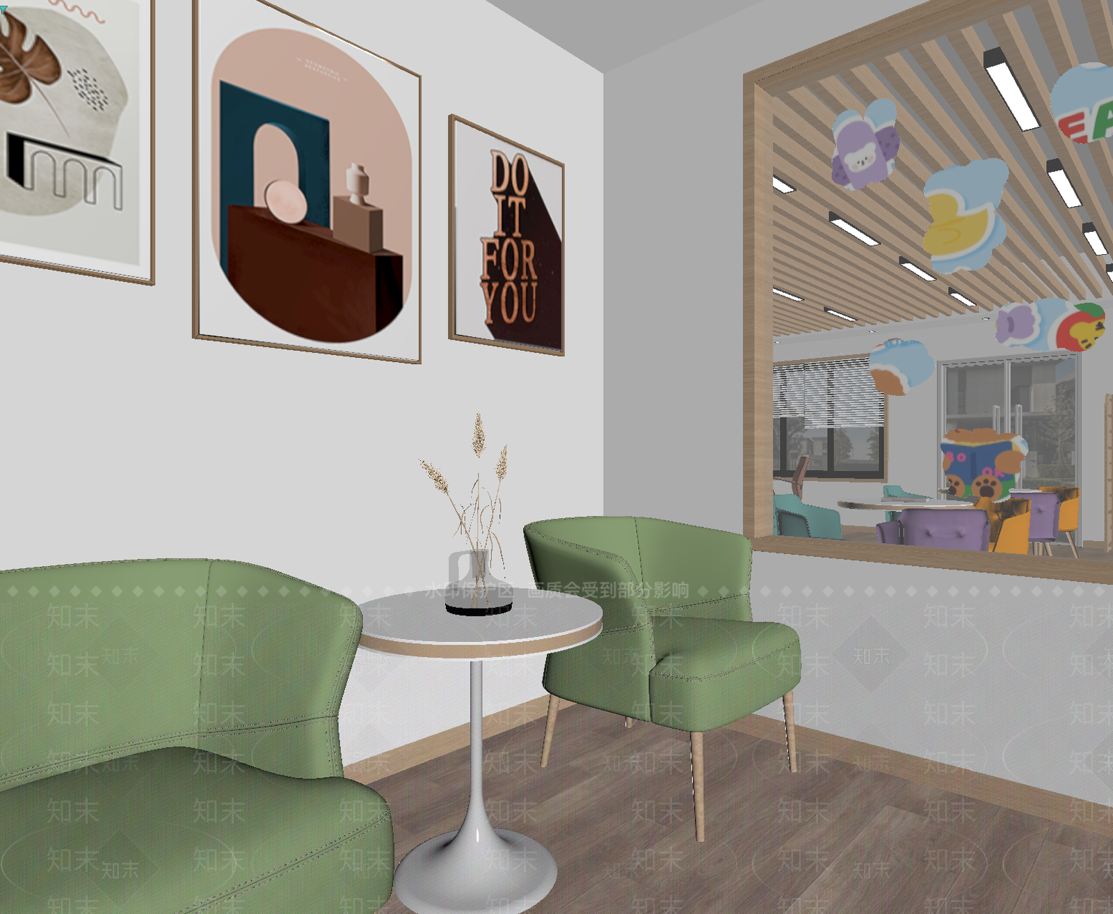现代休息区3D模型下载【ID:1214350033】