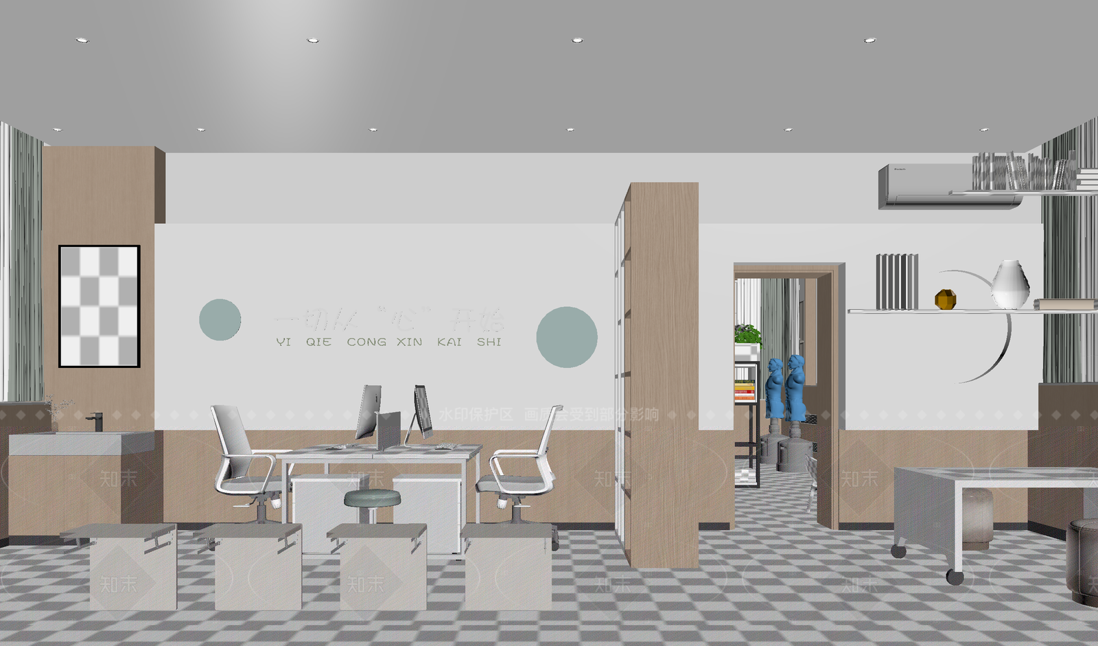 现代办公室3D模型下载【ID:1214571822】