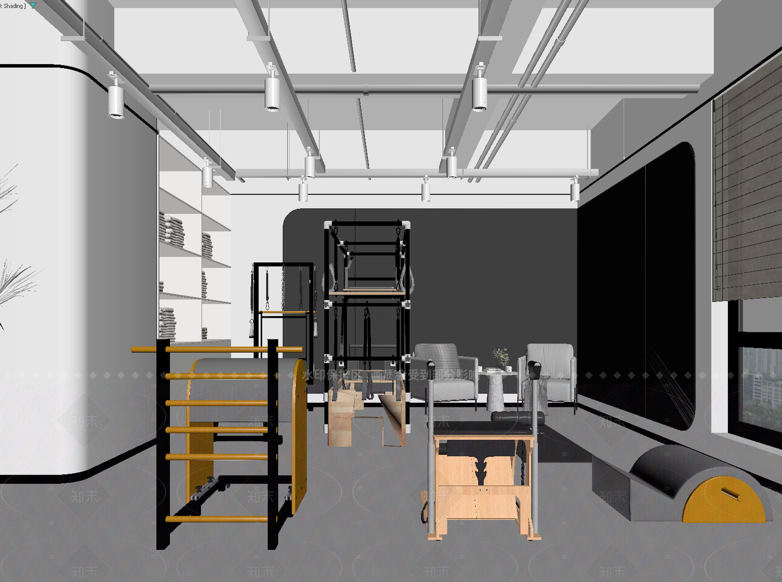 现代瑜伽室3D模型下载【ID:1214605774】