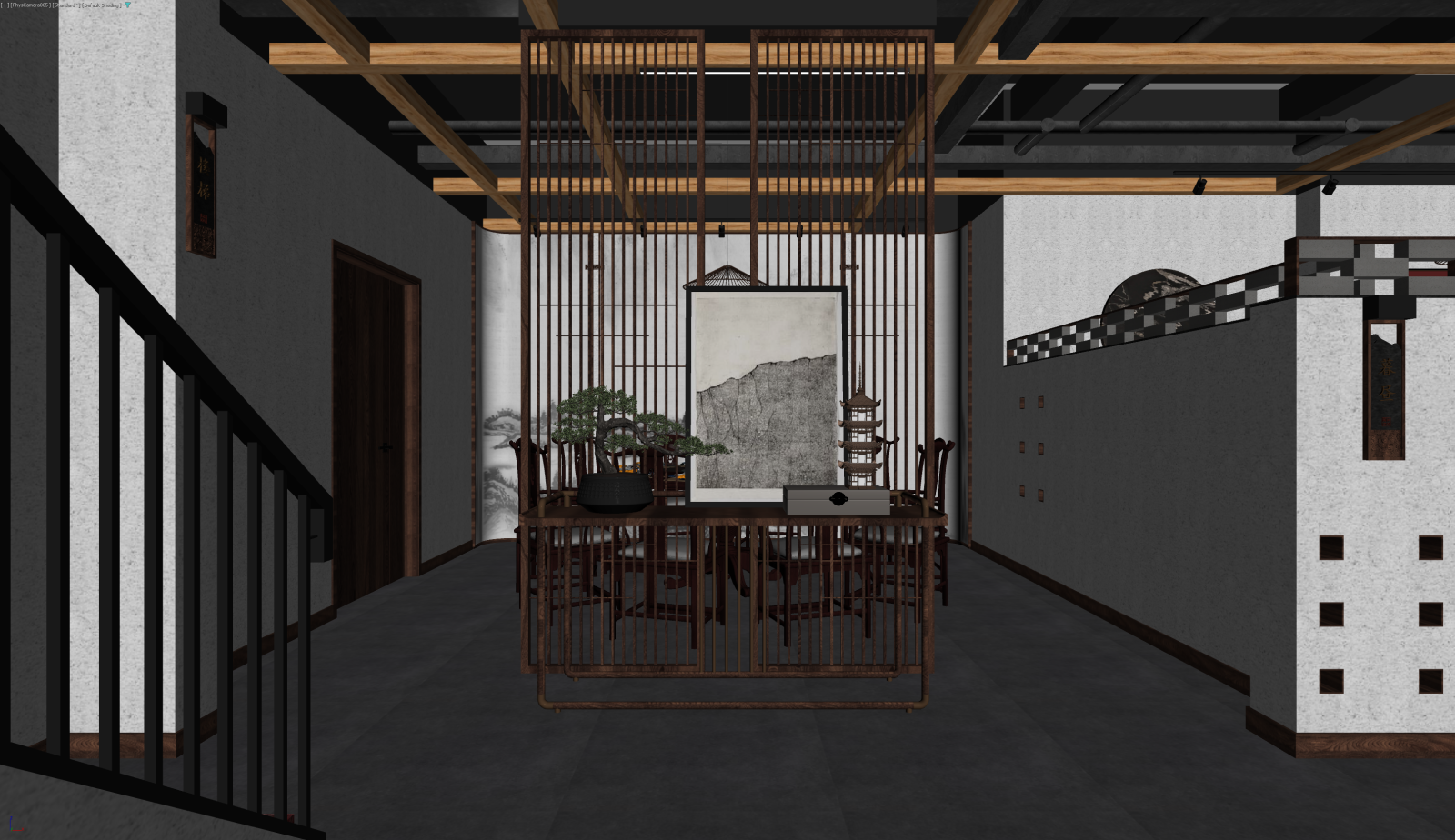 新中式茶馆3D模型下载【ID:1222054581】