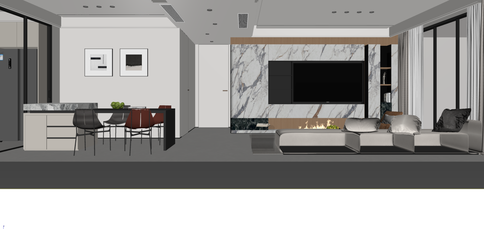 现代客餐厅3D模型下载【ID:1221927198】