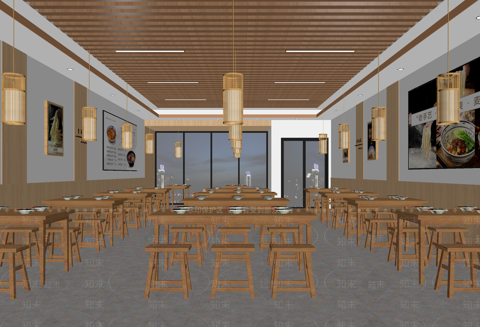 新中式中餐厅3D模型下载【ID:1214166133】