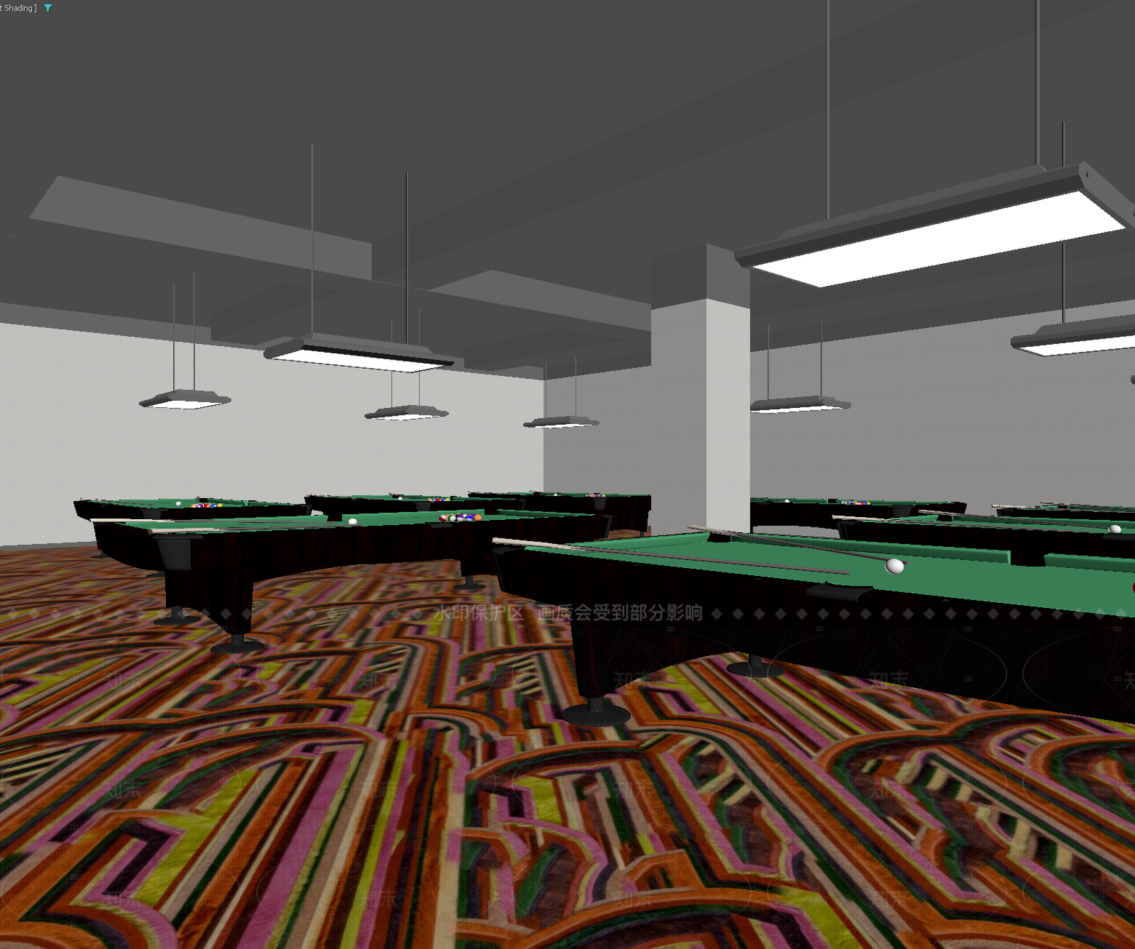 现代台球室3D模型下载【ID:1214605023】
