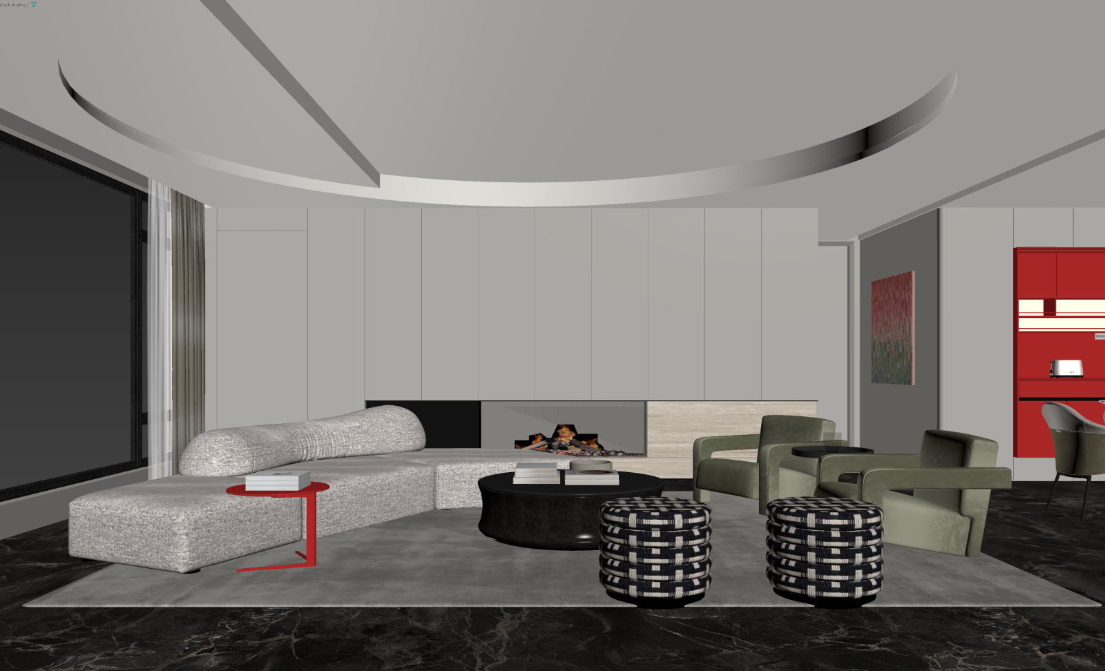 现代家居客厅3D模型下载【ID:1222091570】