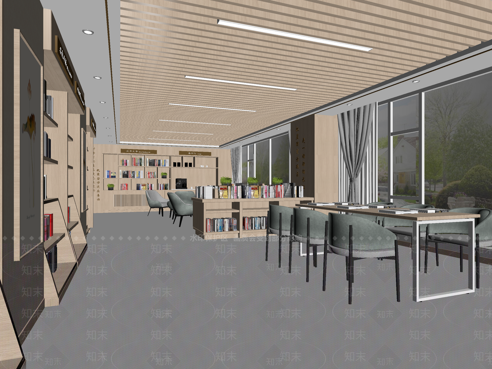 现代图书馆3D模型下载【ID:1214363224】