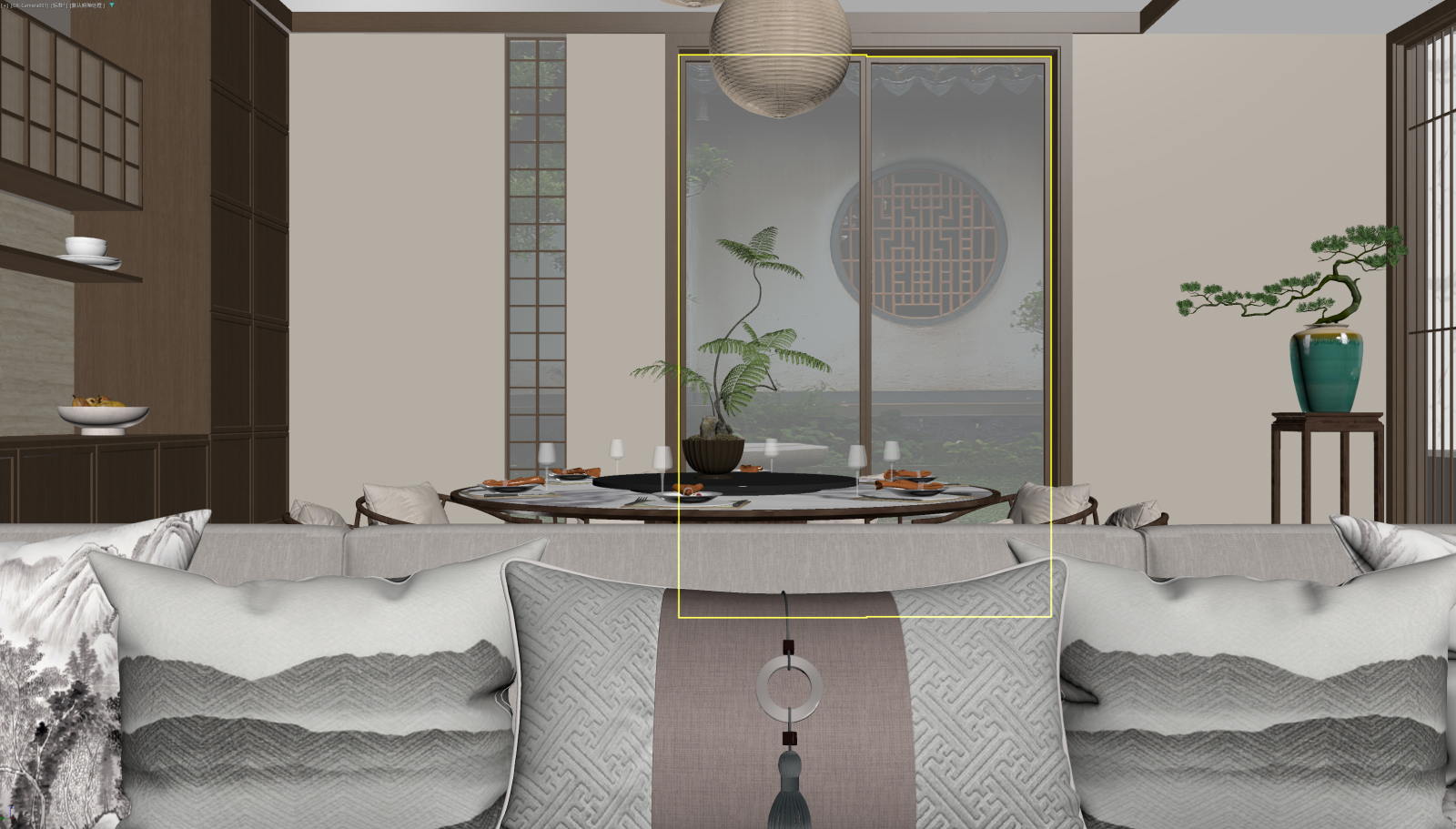 新中式客餐厅3D模型下载【ID:1222091687】