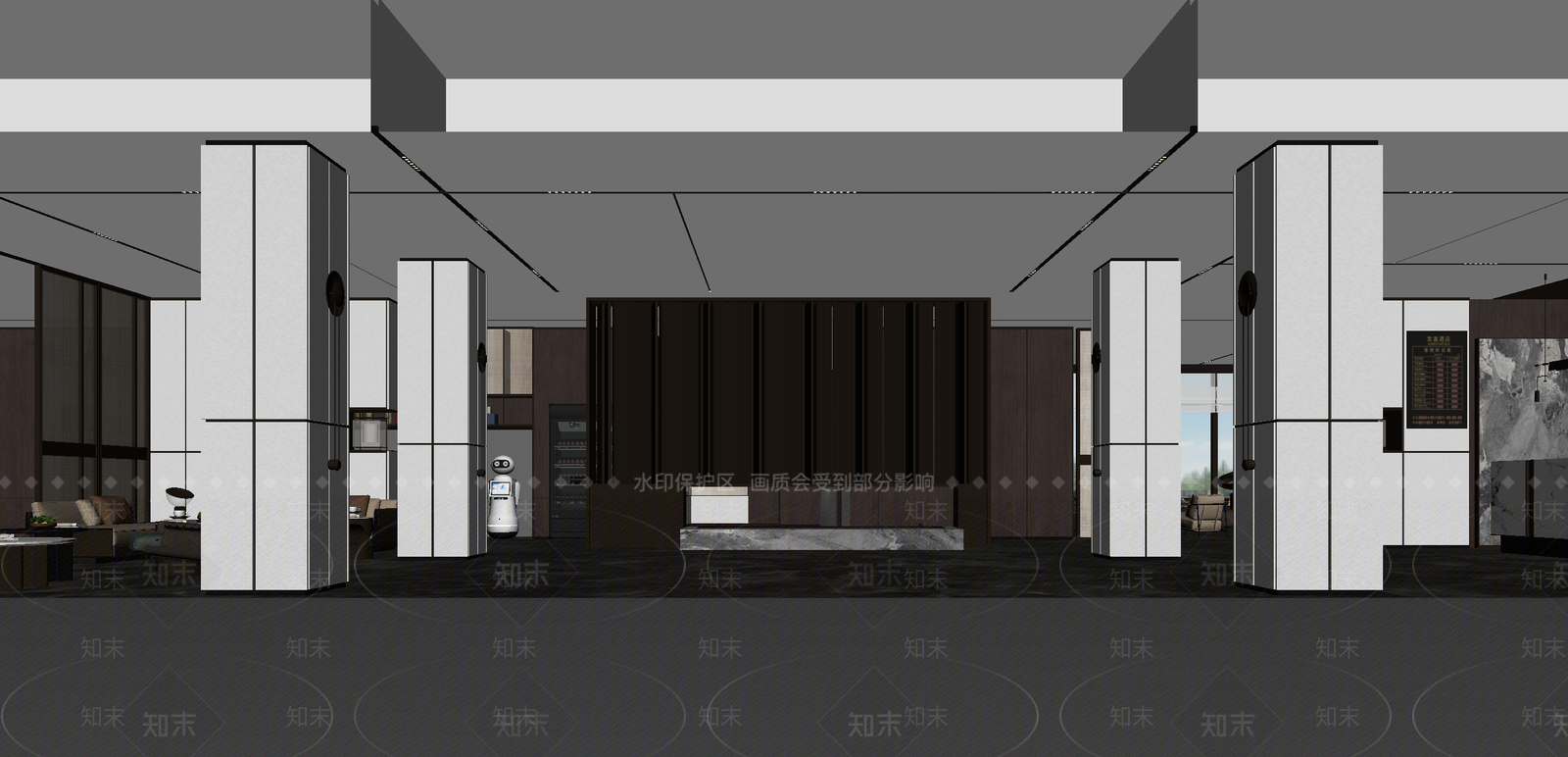 新中式售楼处3D模型下载【ID:1214393093】