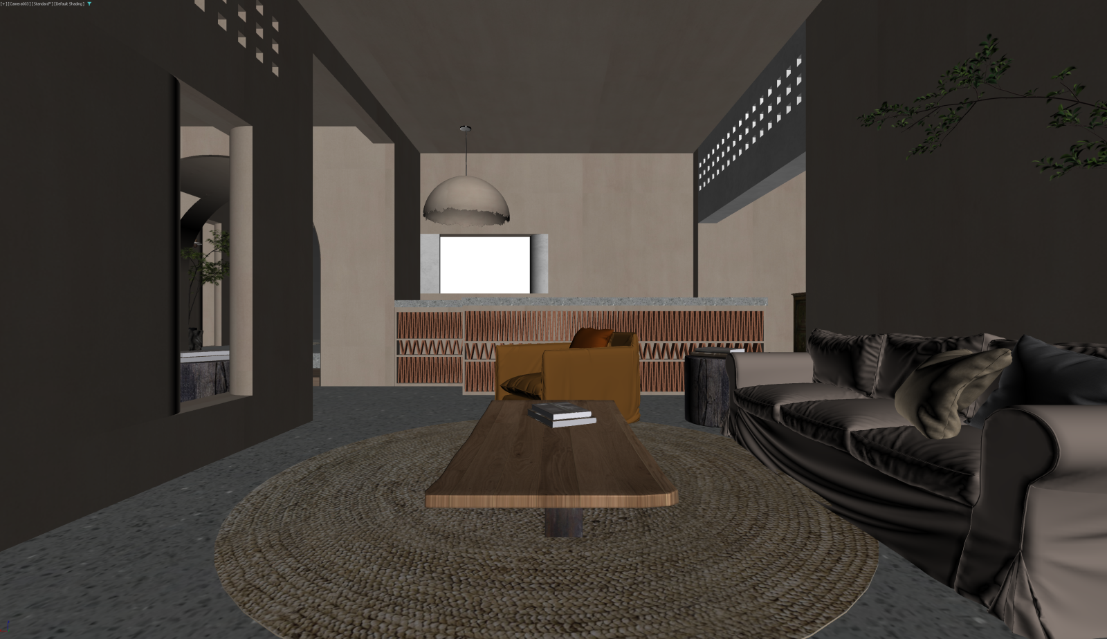 侘寂挑空客厅3D模型下载【ID:1222012323】