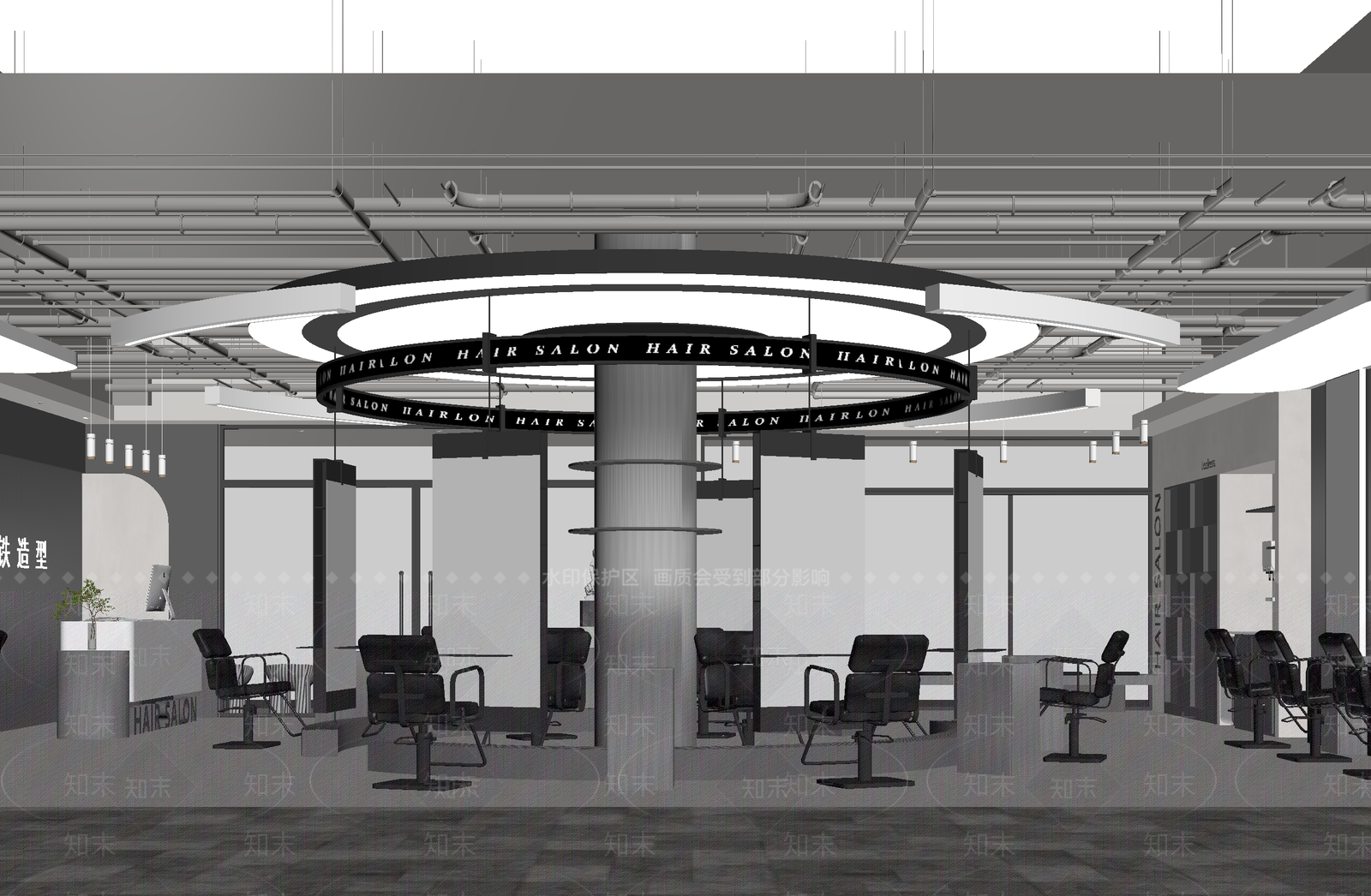 美发店3D模型下载【ID:1214098411】