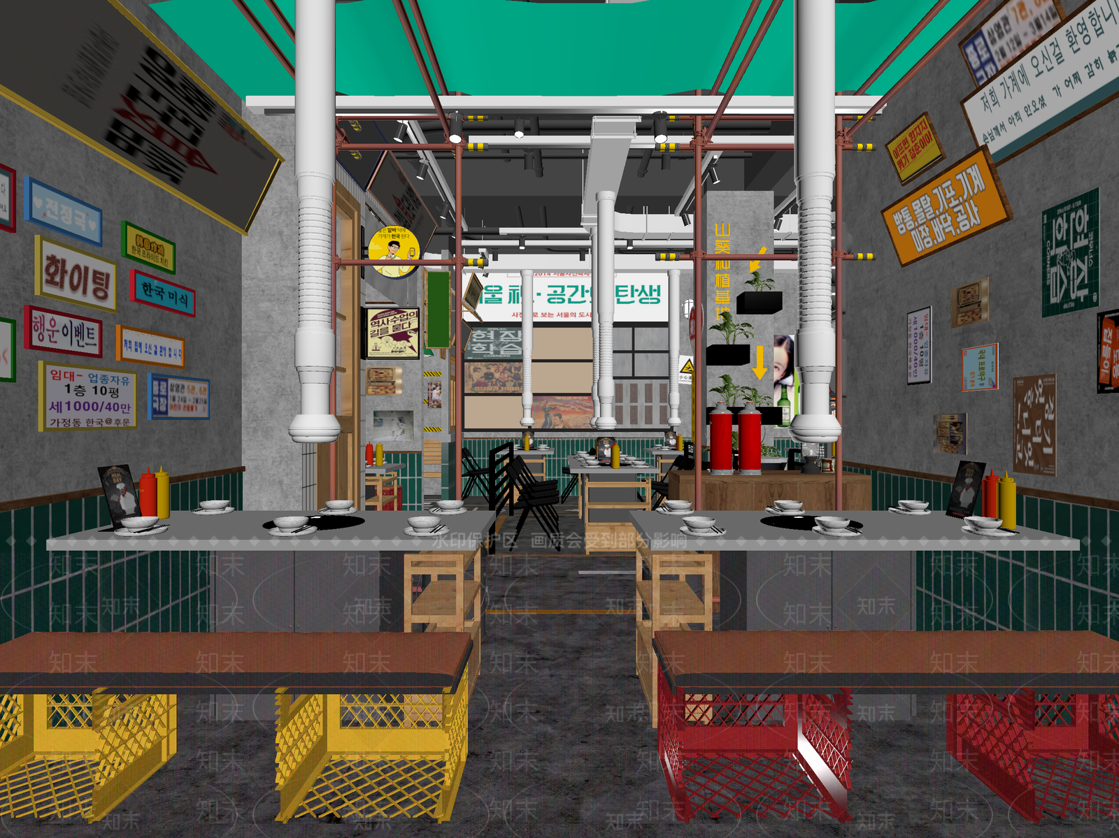 现代火锅店3D模型下载【ID:1214311265】