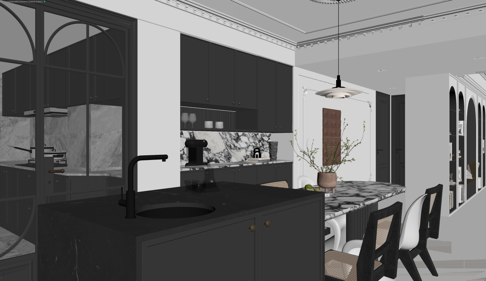 法式客餐厅3D模型下载【ID:1221504607】