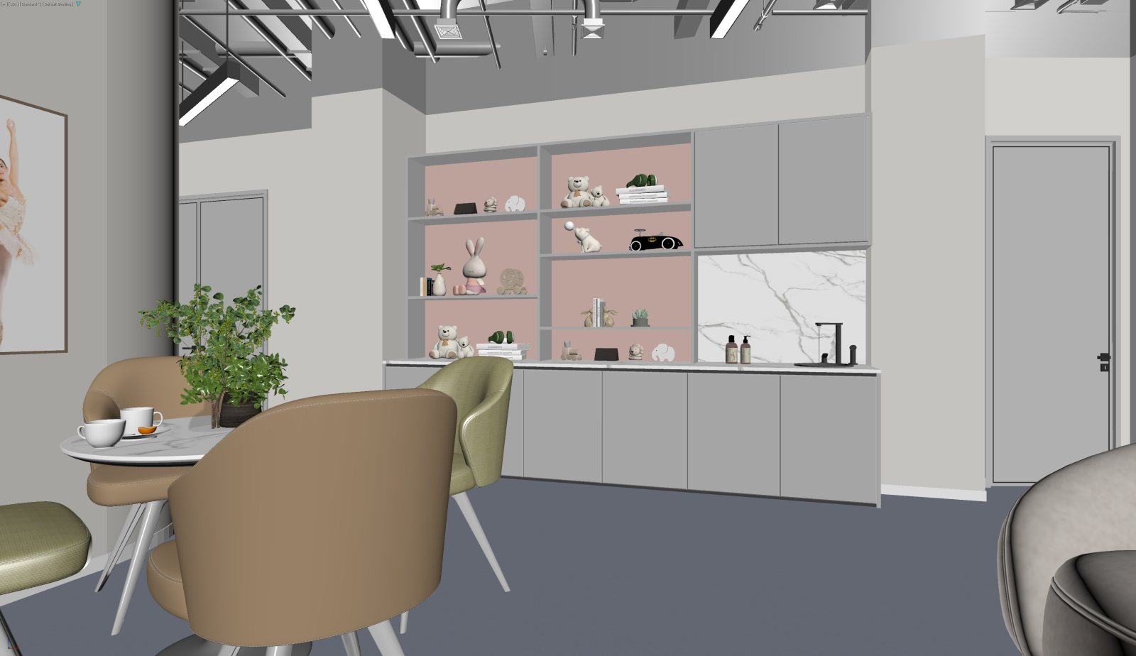 现代休息区3D模型下载【ID:1221669278】