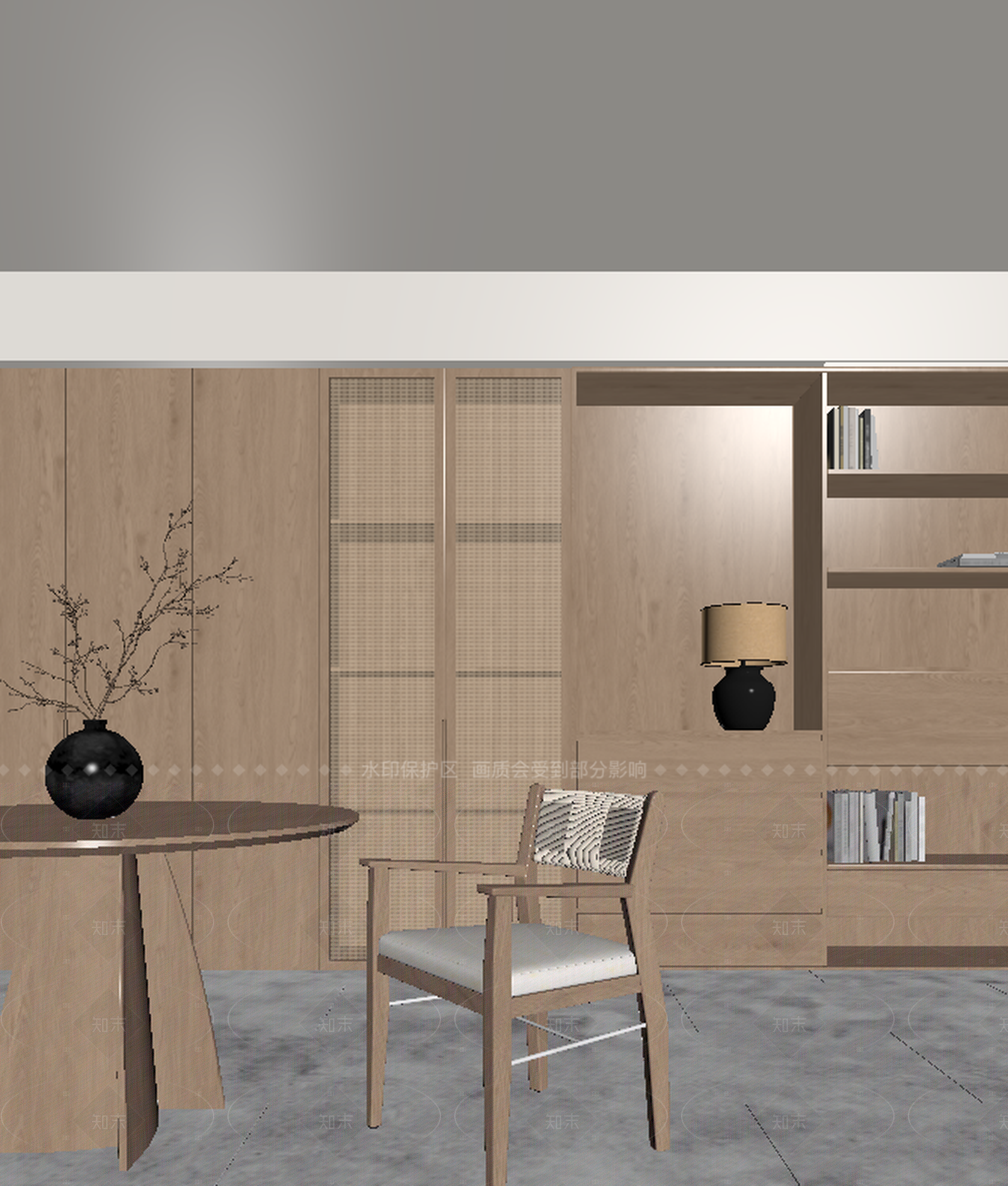 新中式书房3D模型下载【ID:1214954233】