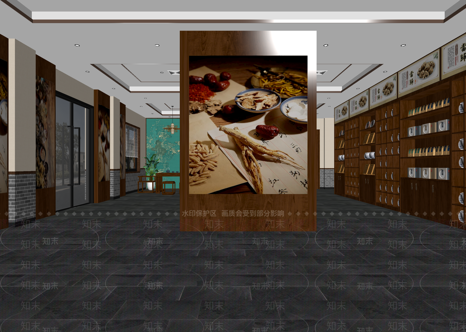 中式茶叶店3D模型下载【ID:1214135570】