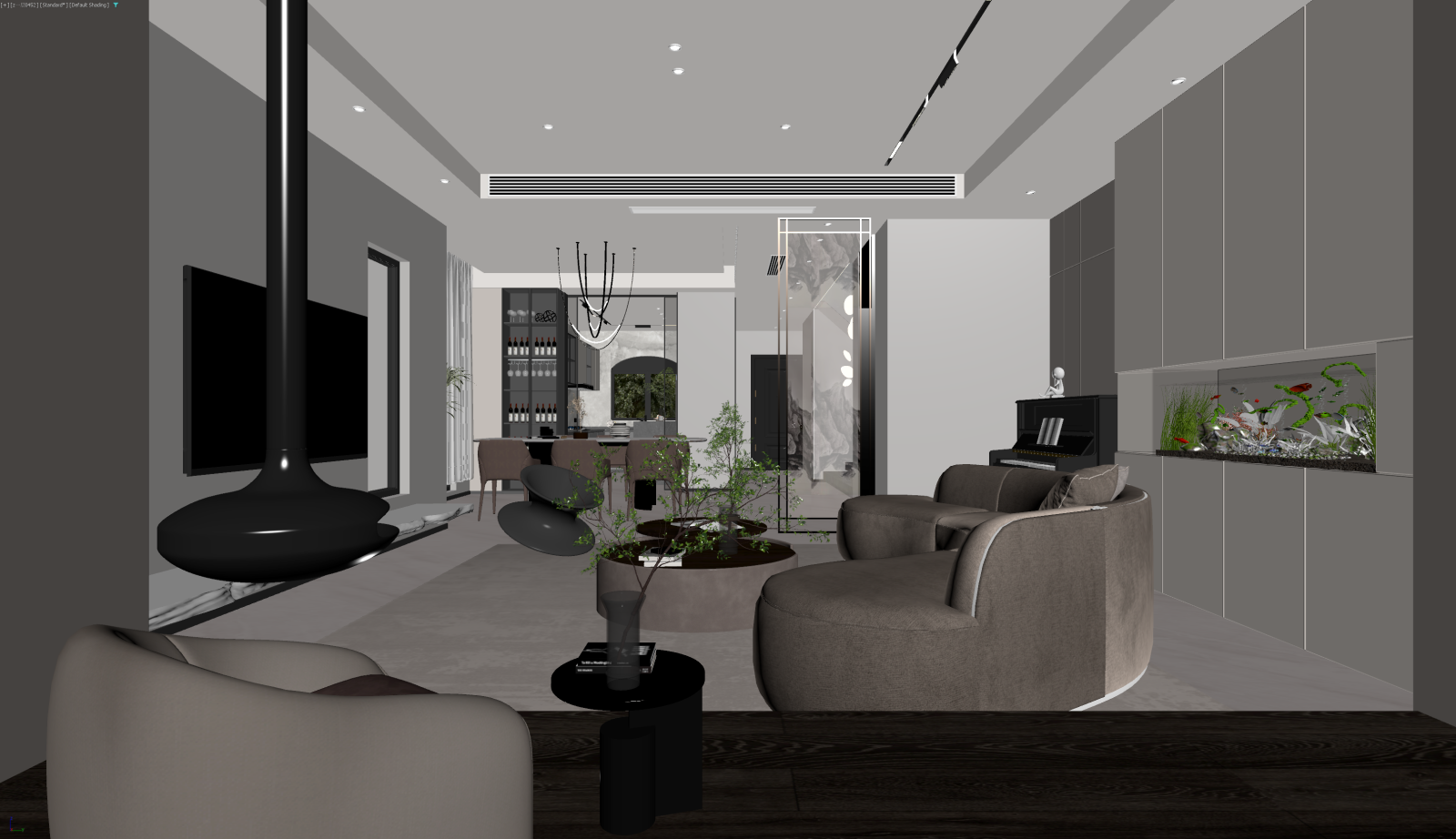 现代客餐厅3D模型下载【ID:1221495707】