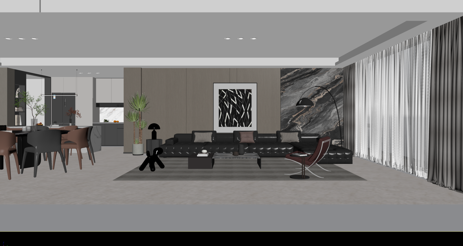 现代客餐厅3D模型下载【ID:1221927519】