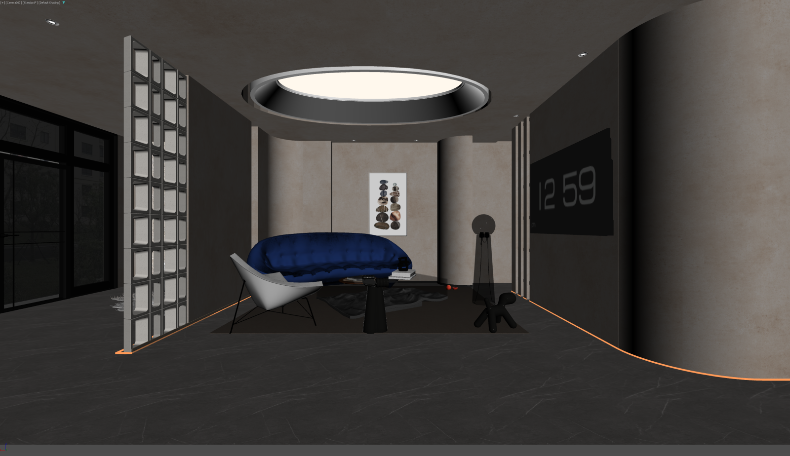 现代家居客厅3D模型下载【ID:1221901604】