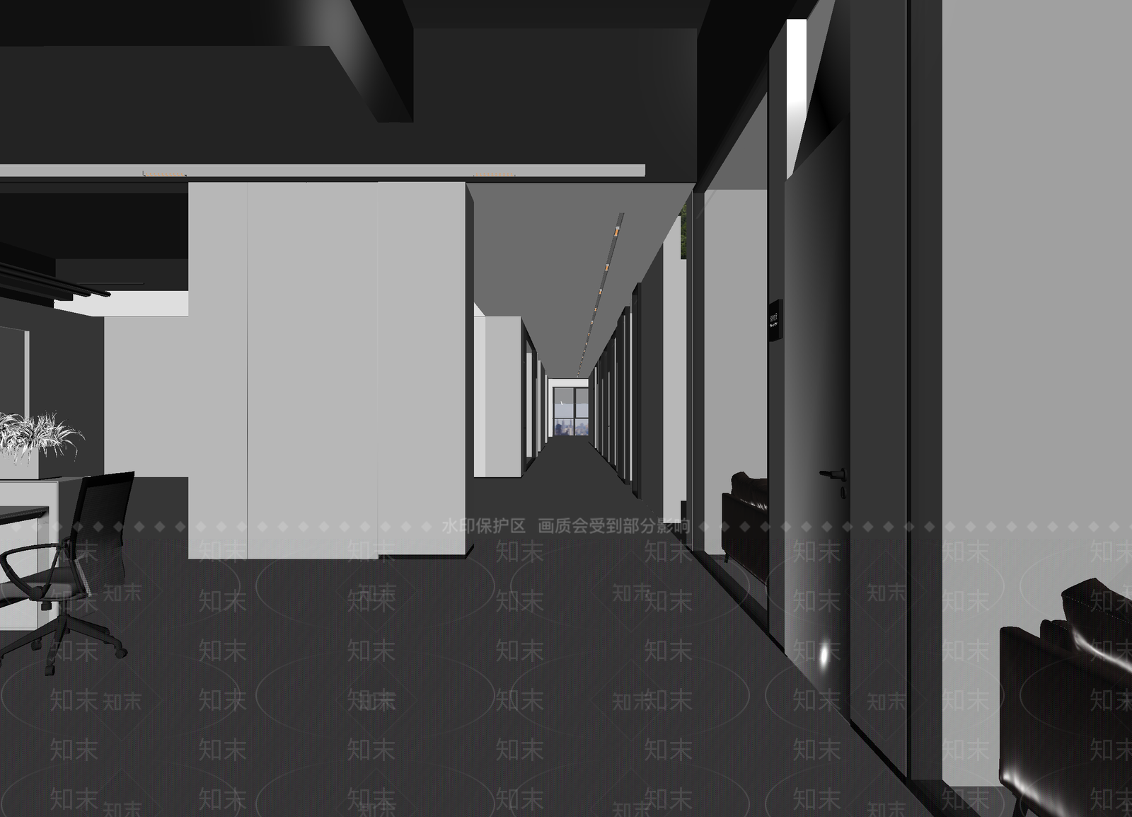 现代走廊3D模型下载【ID:1214657384】