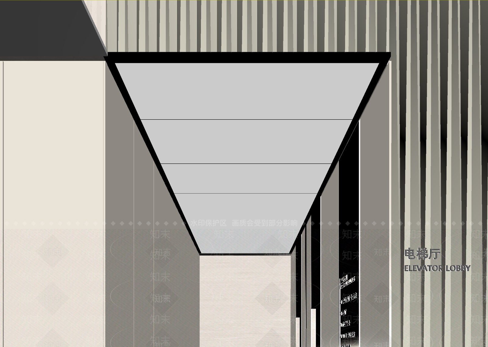 现代电梯间3D模型下载【ID:1214100062】