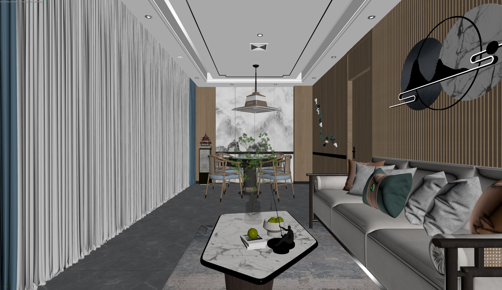 现代客餐厅3D模型下载【ID:1221626915】