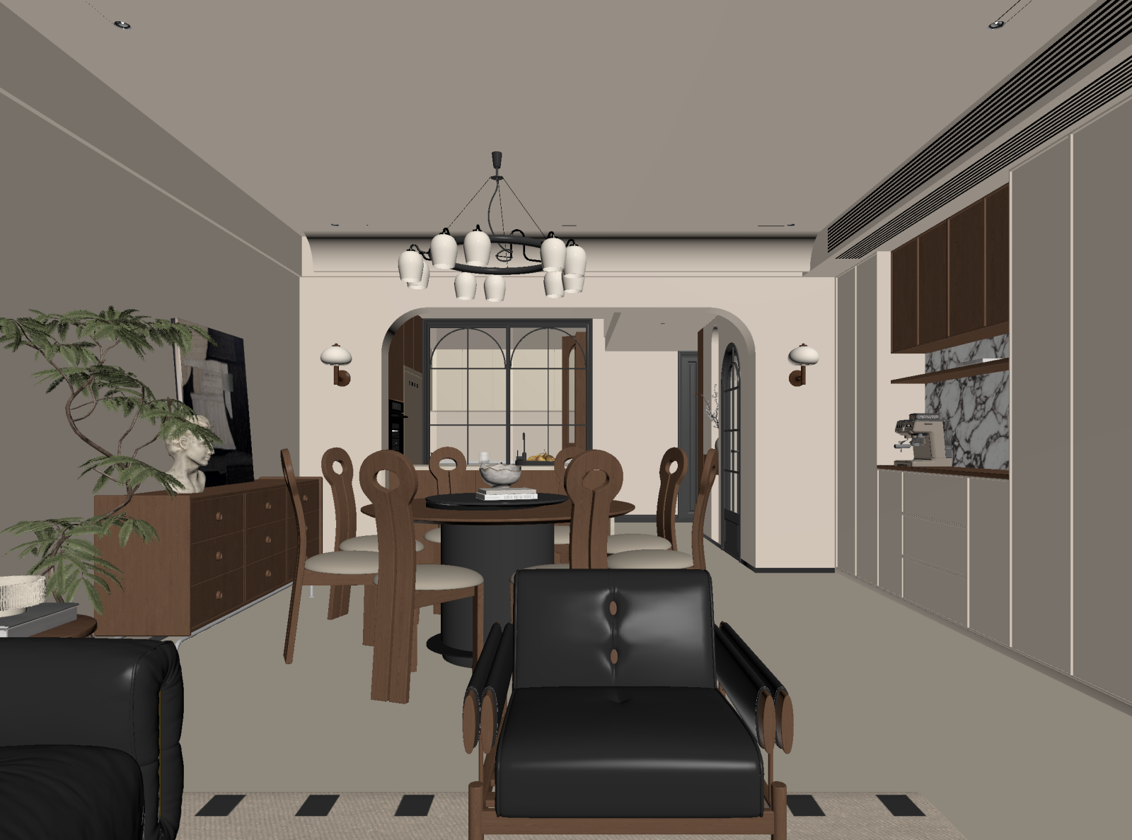 中式家居餐厅3D模型下载【ID:1222067304】