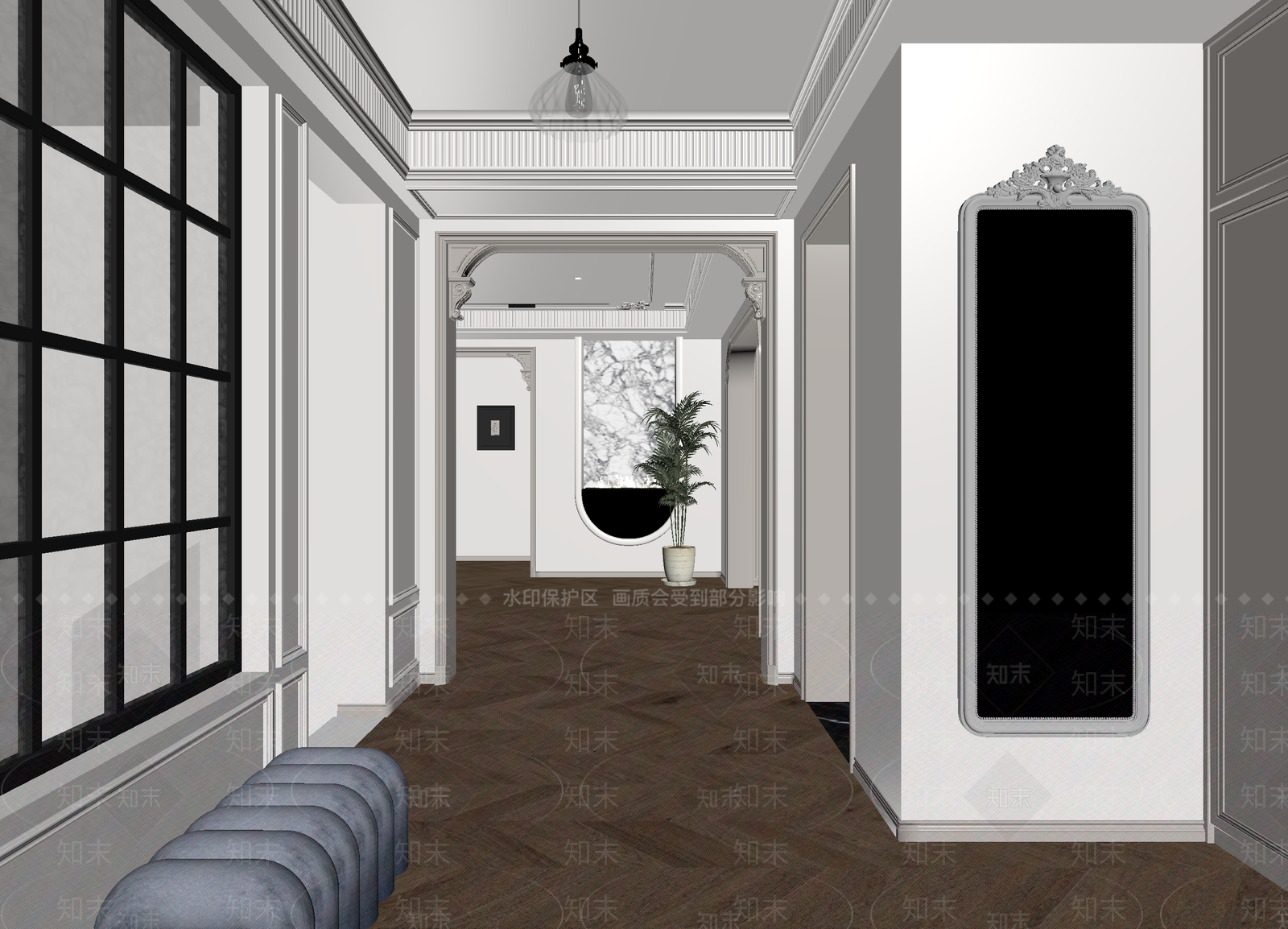 法式玄关3D模型下载【ID:1214774399】