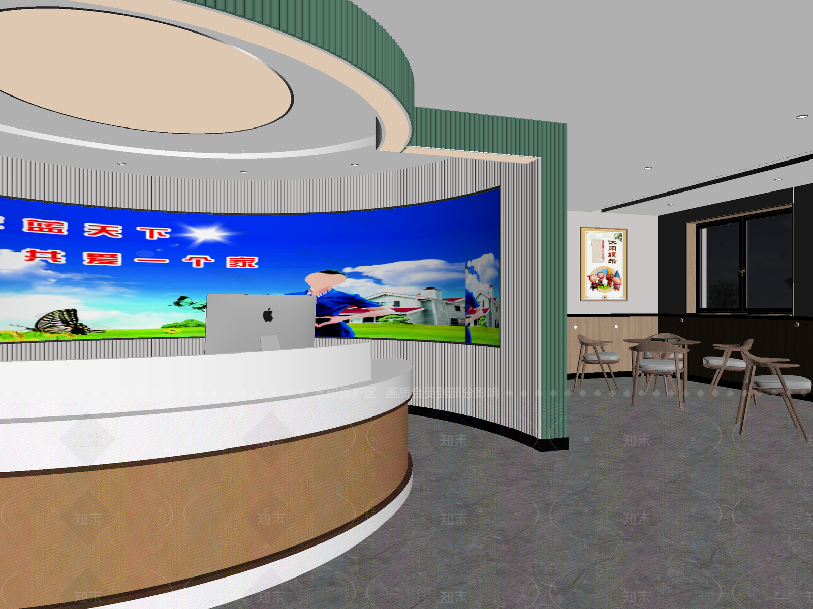 现代售楼处3D模型下载【ID:1214633815】