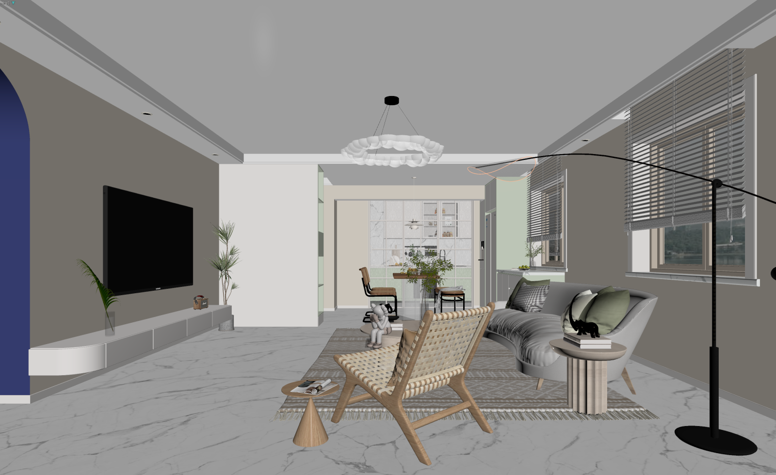 现代家居客厅3D模型下载【ID:1221875977】