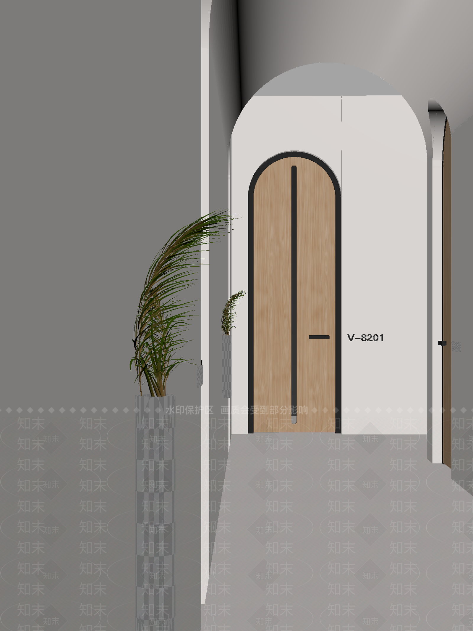 侘寂酒店走廊3D模型下载【ID:1215010811】
