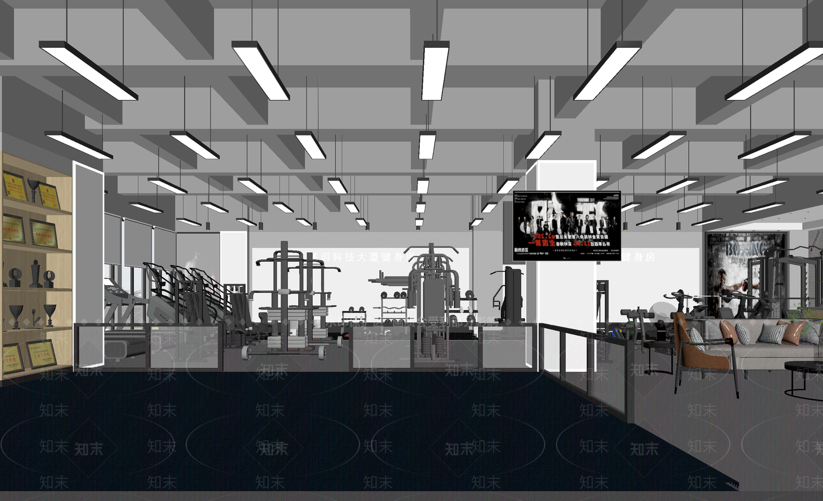 现代健身房3D模型下载【ID:1213994696】
