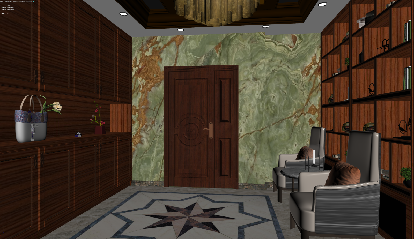 欧式古典玄关3D模型下载【ID:1221706909】