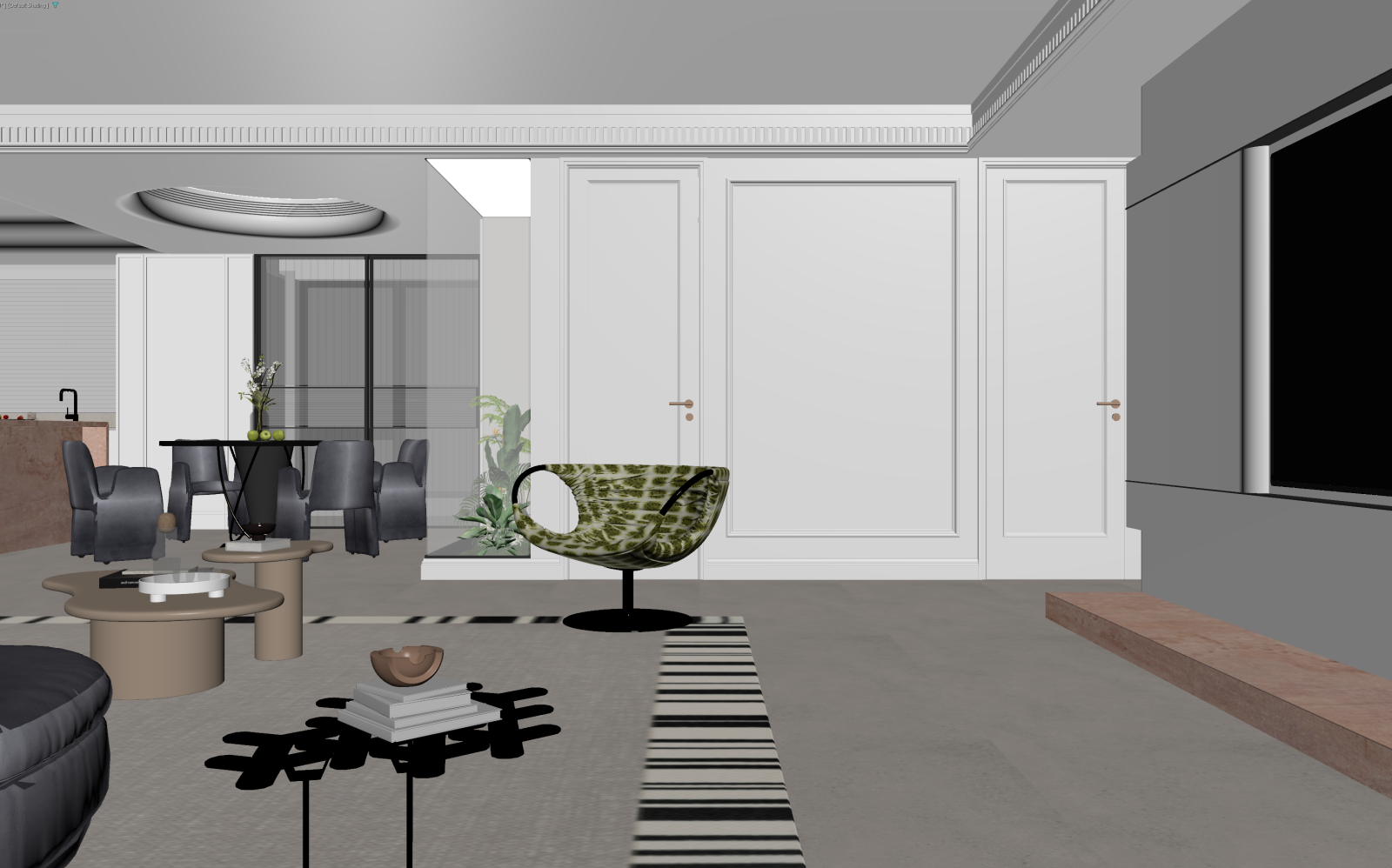法式客餐厅3D模型下载【ID:1221678448】