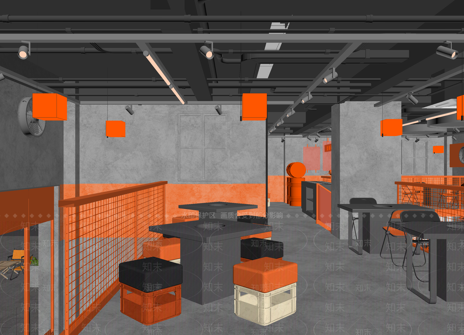 工业风其他餐饮空间3D模型下载【ID:1214103833】