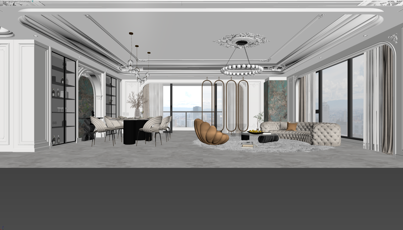 简欧客餐厅3D模型下载【ID:1221979081】