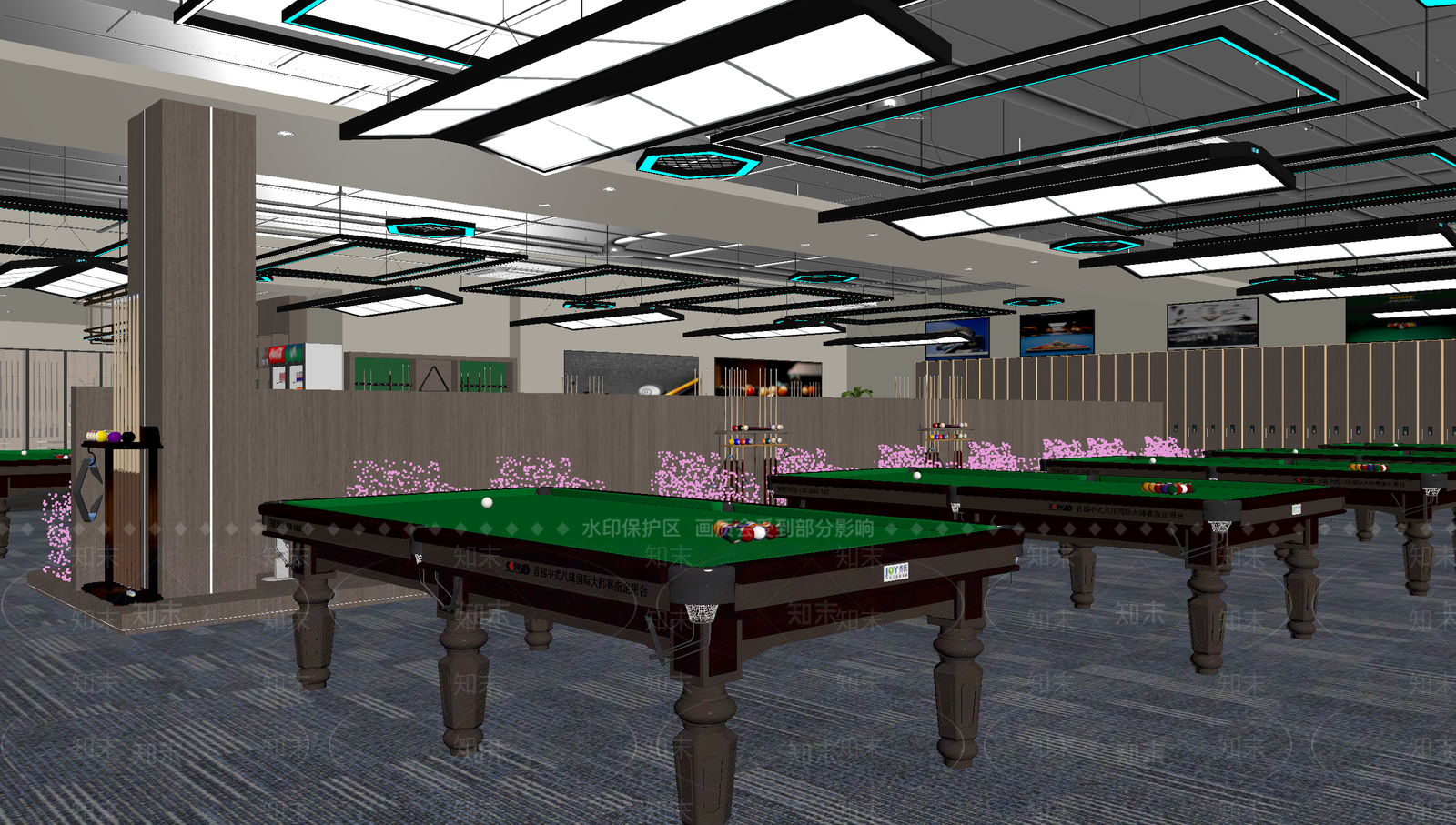 现代台球室3D模型下载【ID:1214258955】
