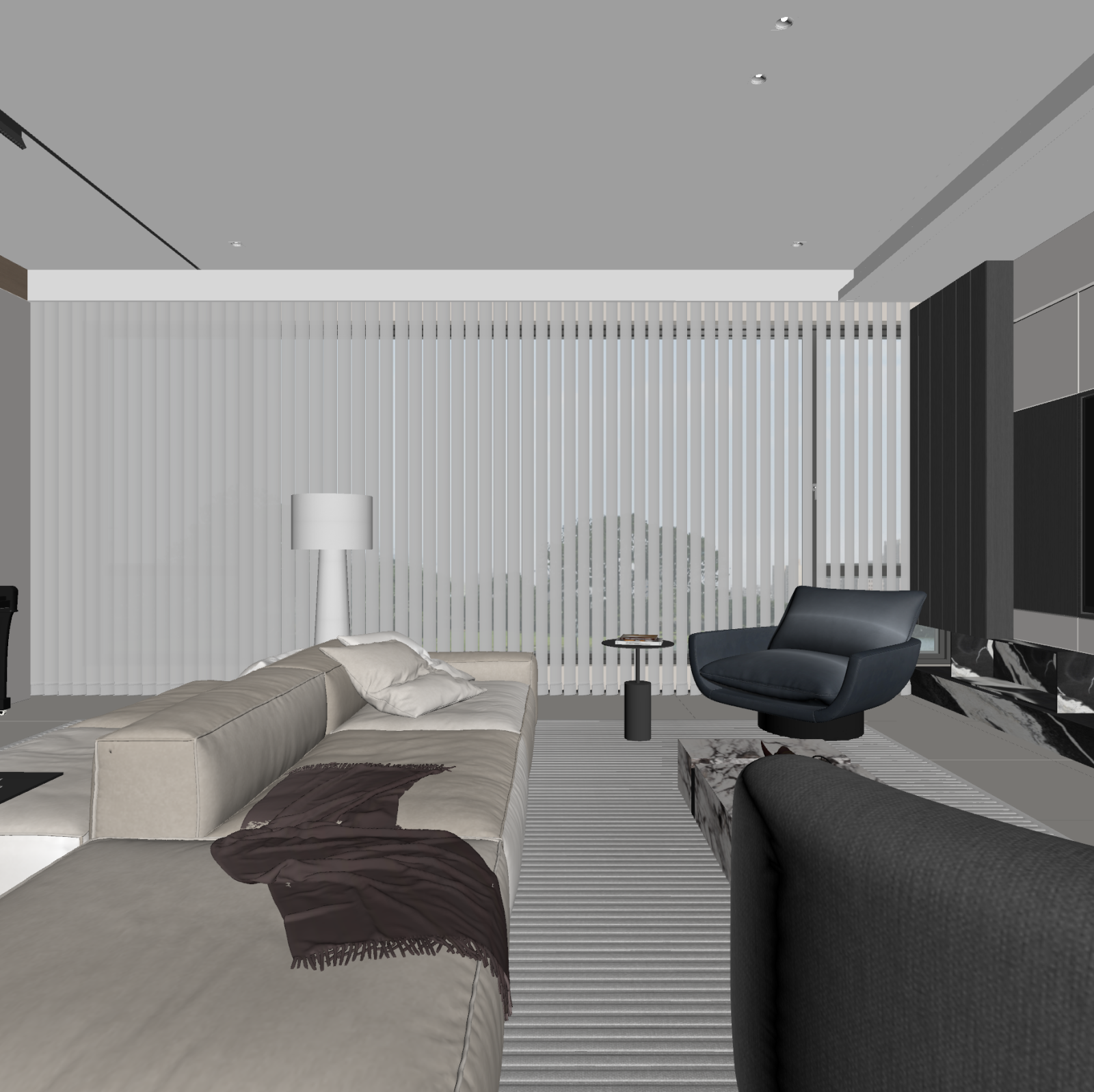 现代家居客厅3D模型下载【ID:1222066862】