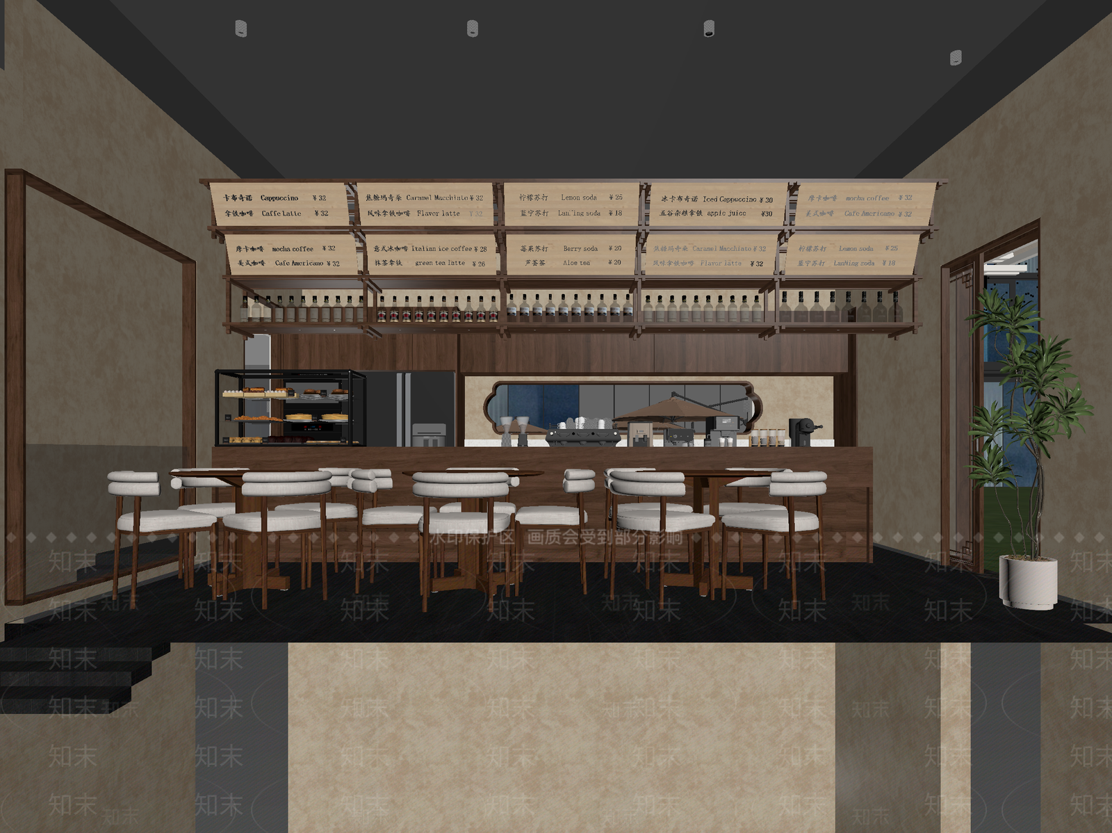 新中式咖啡厅3D模型下载【ID:1215056066】