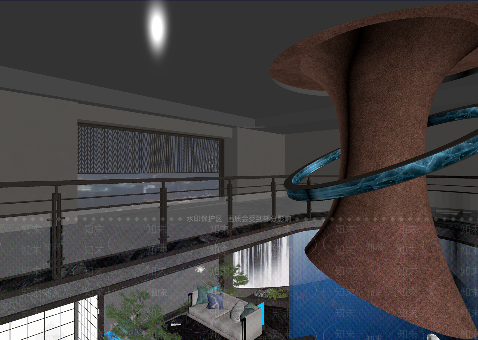 现代中庭3D模型下载【ID:1214857007】