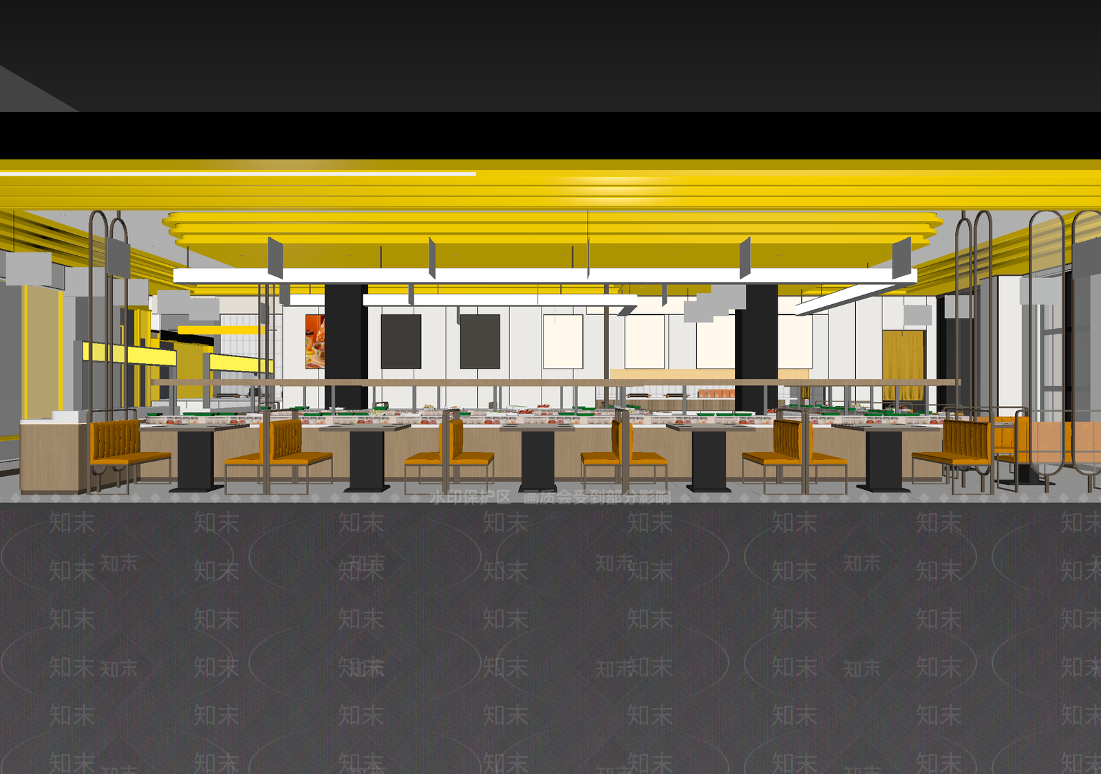 现代自助餐厅3D模型下载【ID:1214072403】