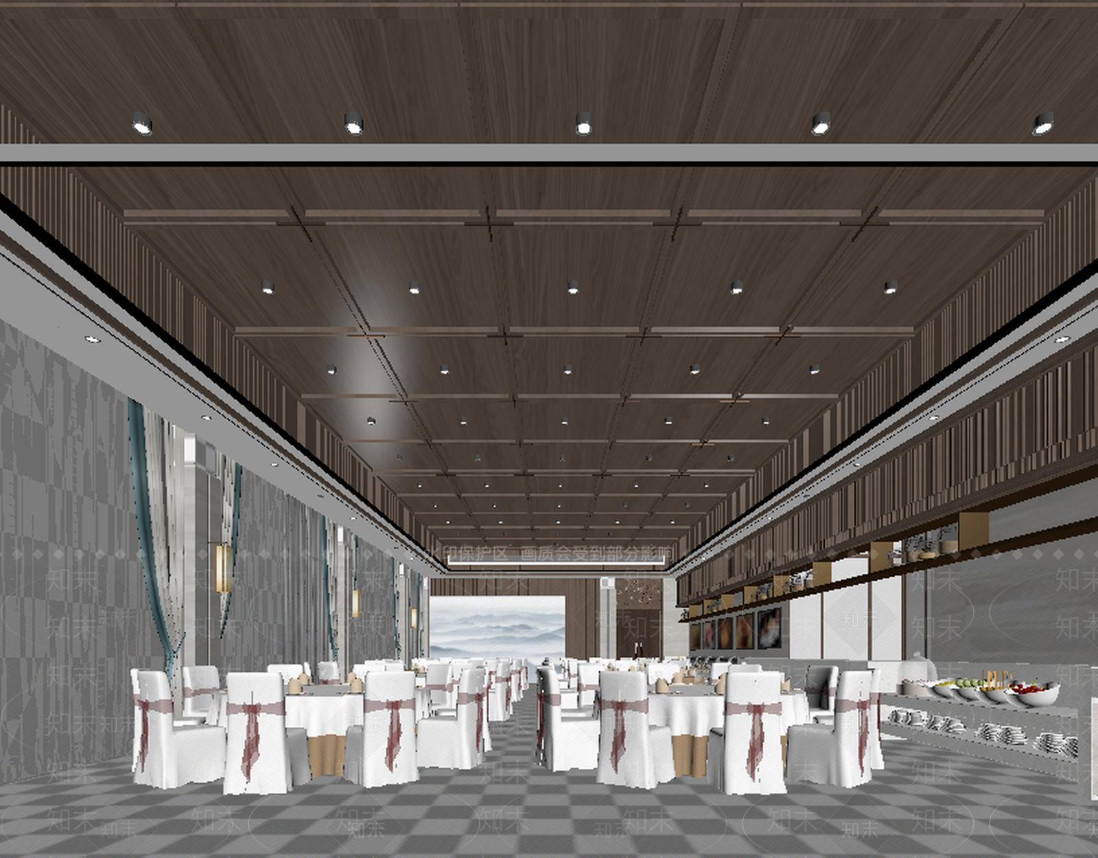 新中式自助餐厅3D模型下载【ID:1213934028】