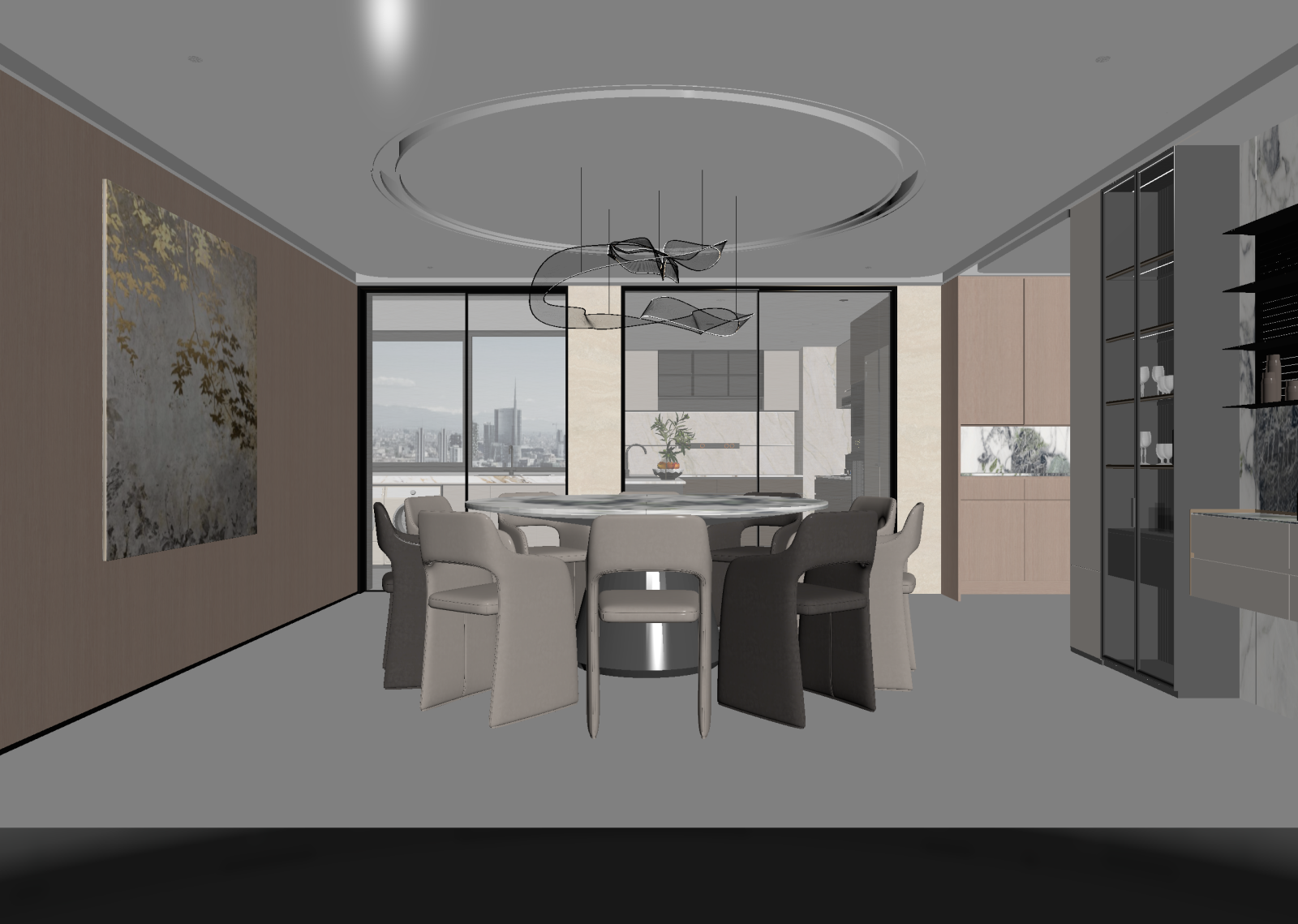 现代家居餐厅3D模型下载【ID:1221494399】