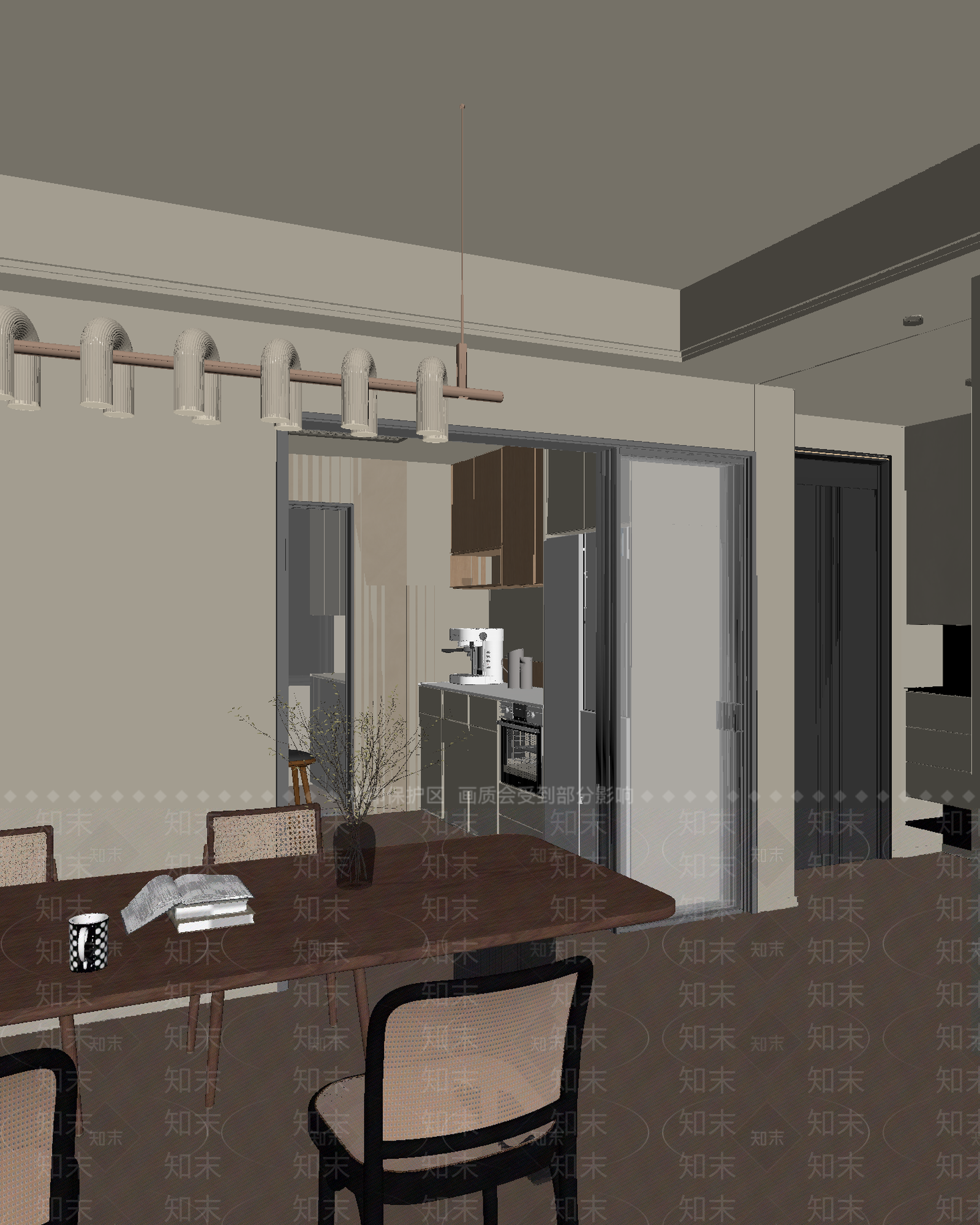 原木家居餐厅3D模型下载【ID:1214726306】