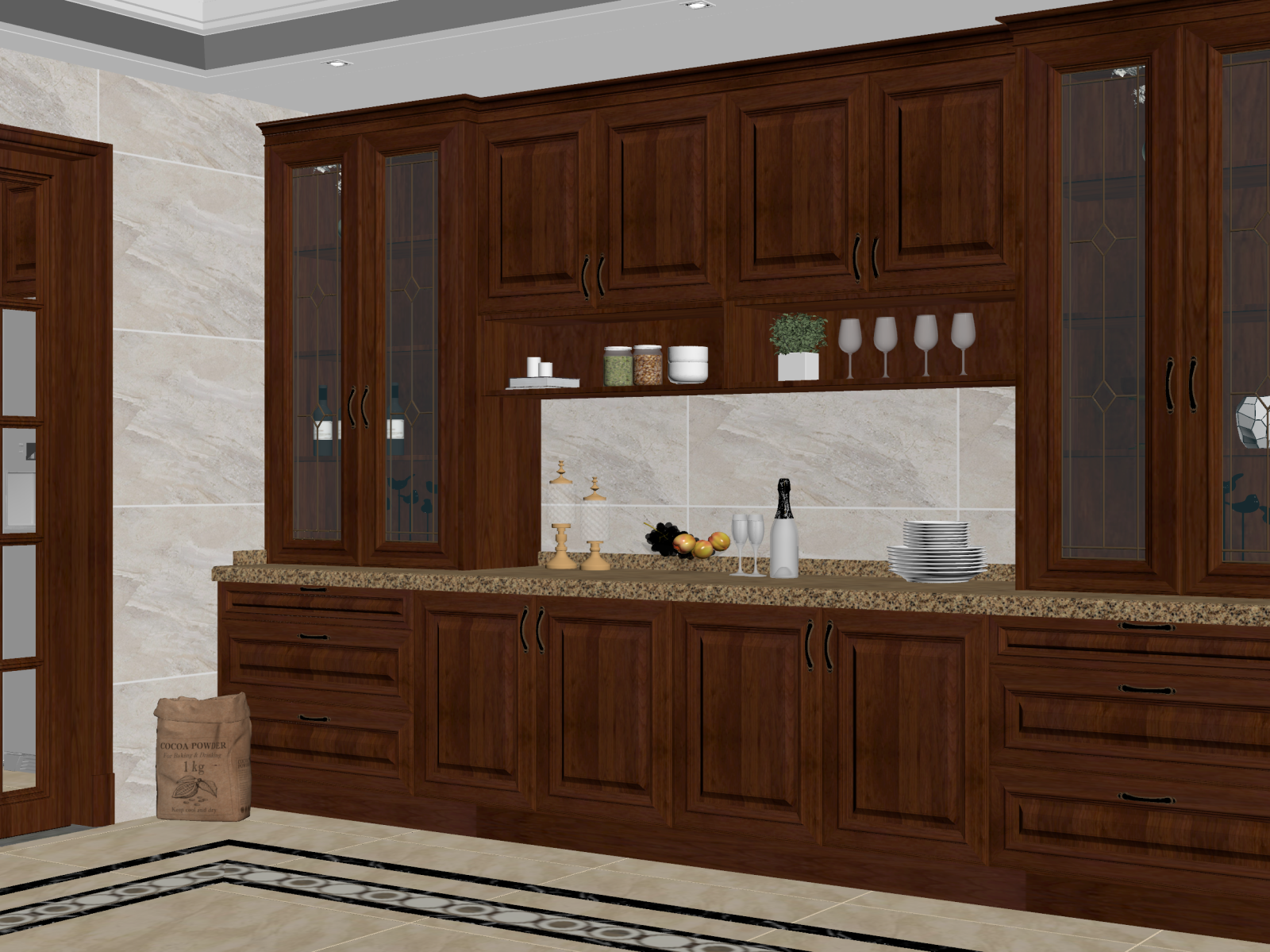 美式家居餐厅3D模型下载【ID:1222019891】