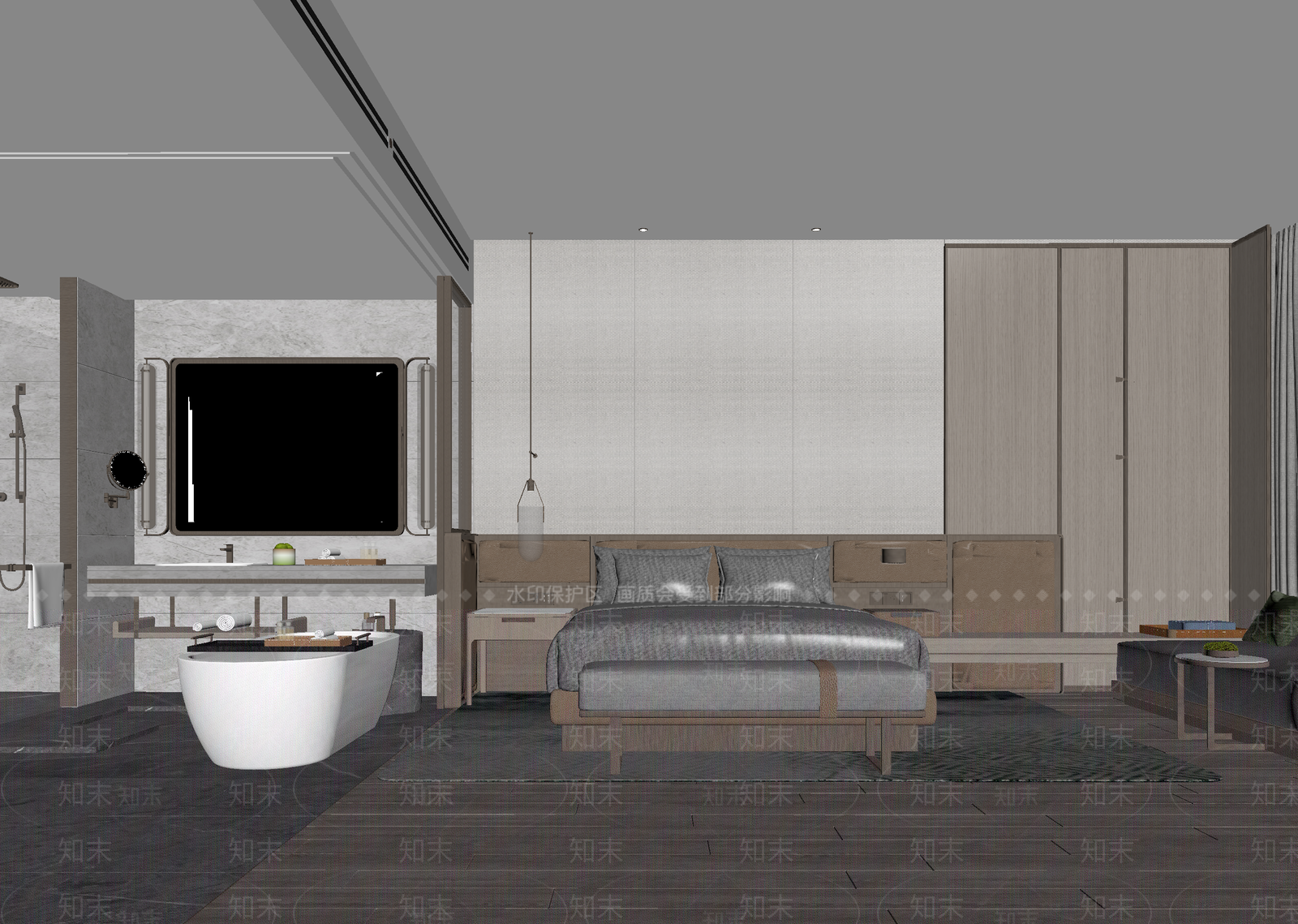 现代酒店客房3D模型下载【ID:1214846095】