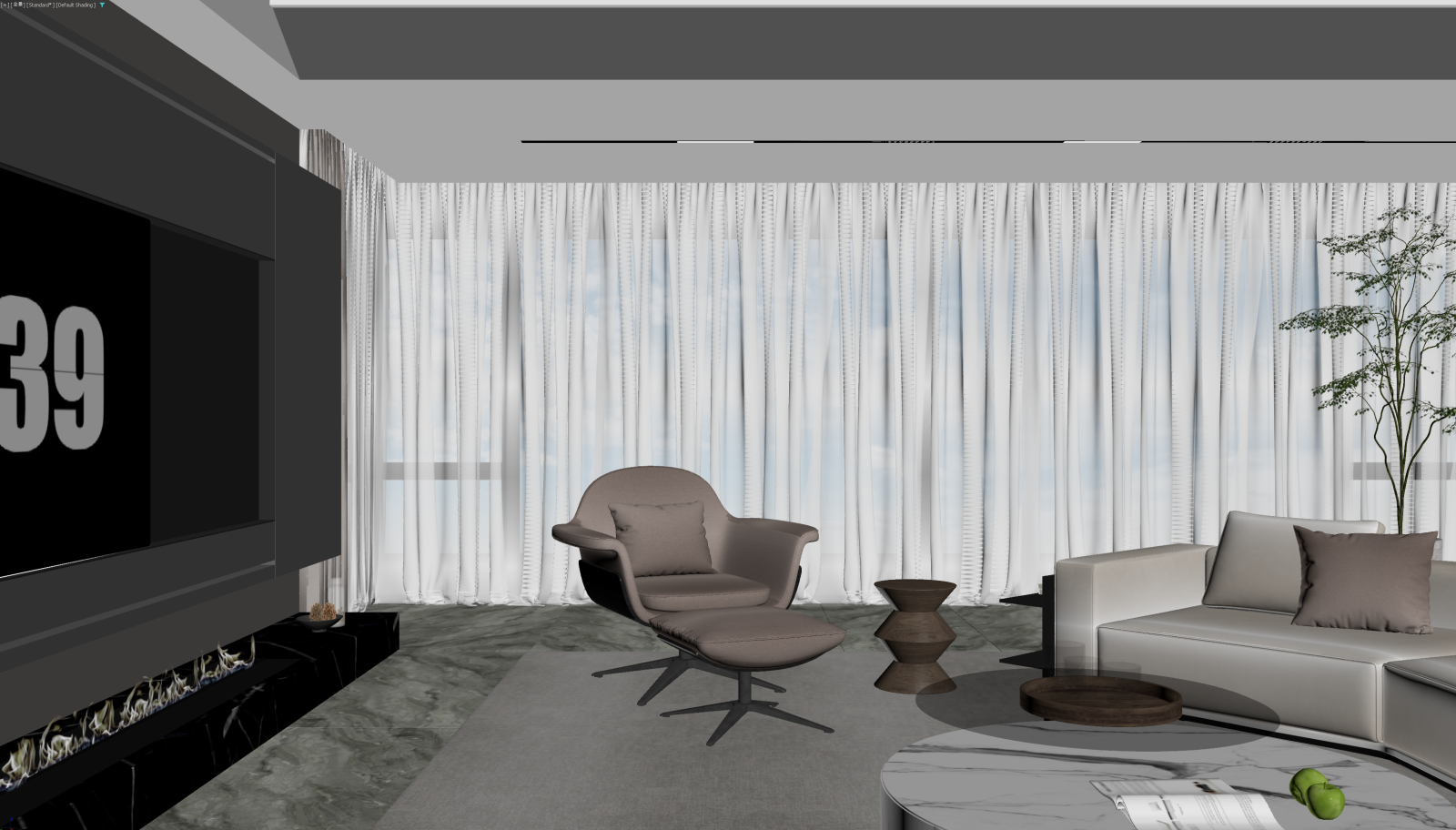 现代家居客厅3D模型下载【ID:1222156244】